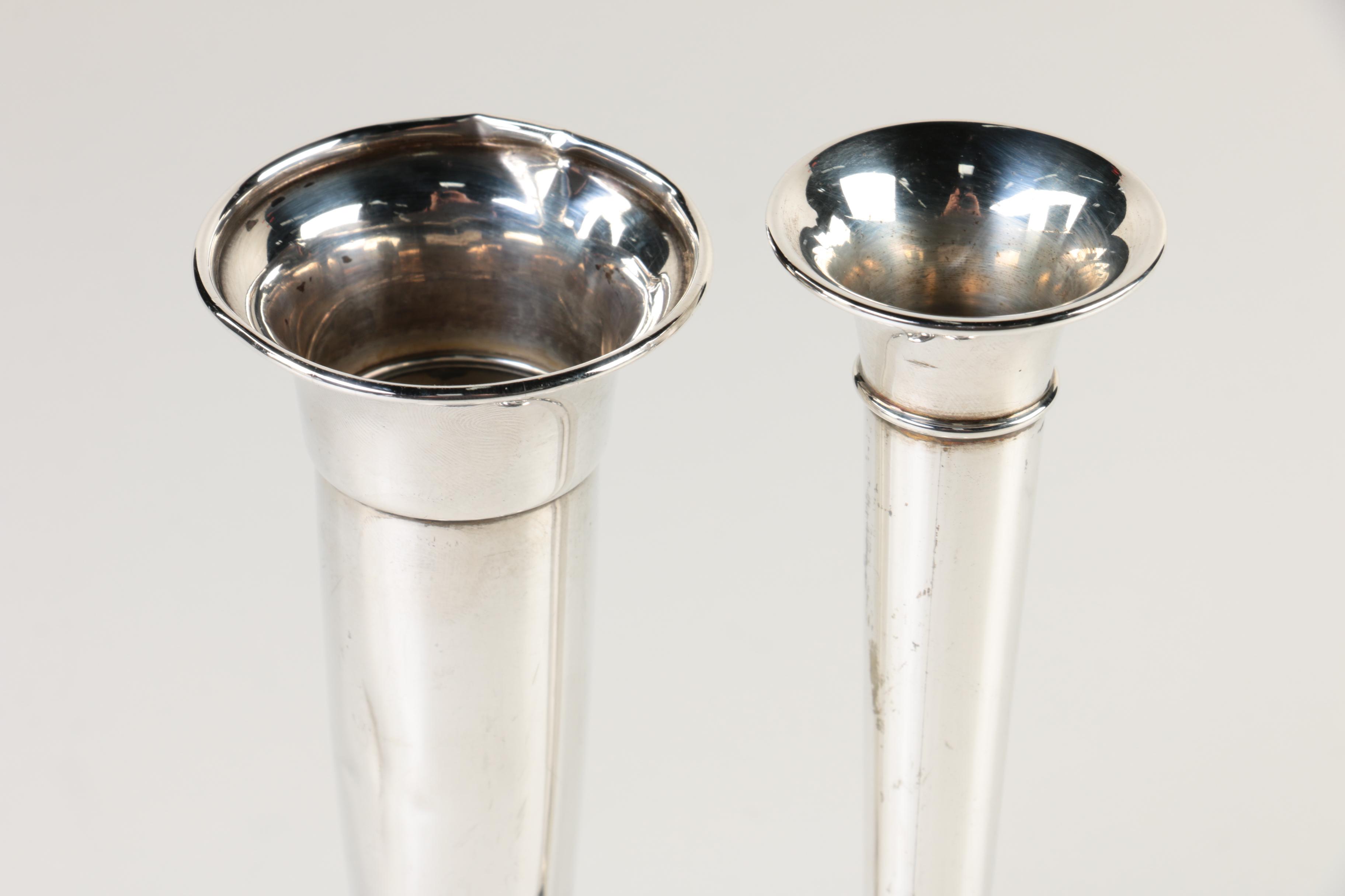 International Silver "Prelude" and Towle Weighted Sterling Silver Bud Vases