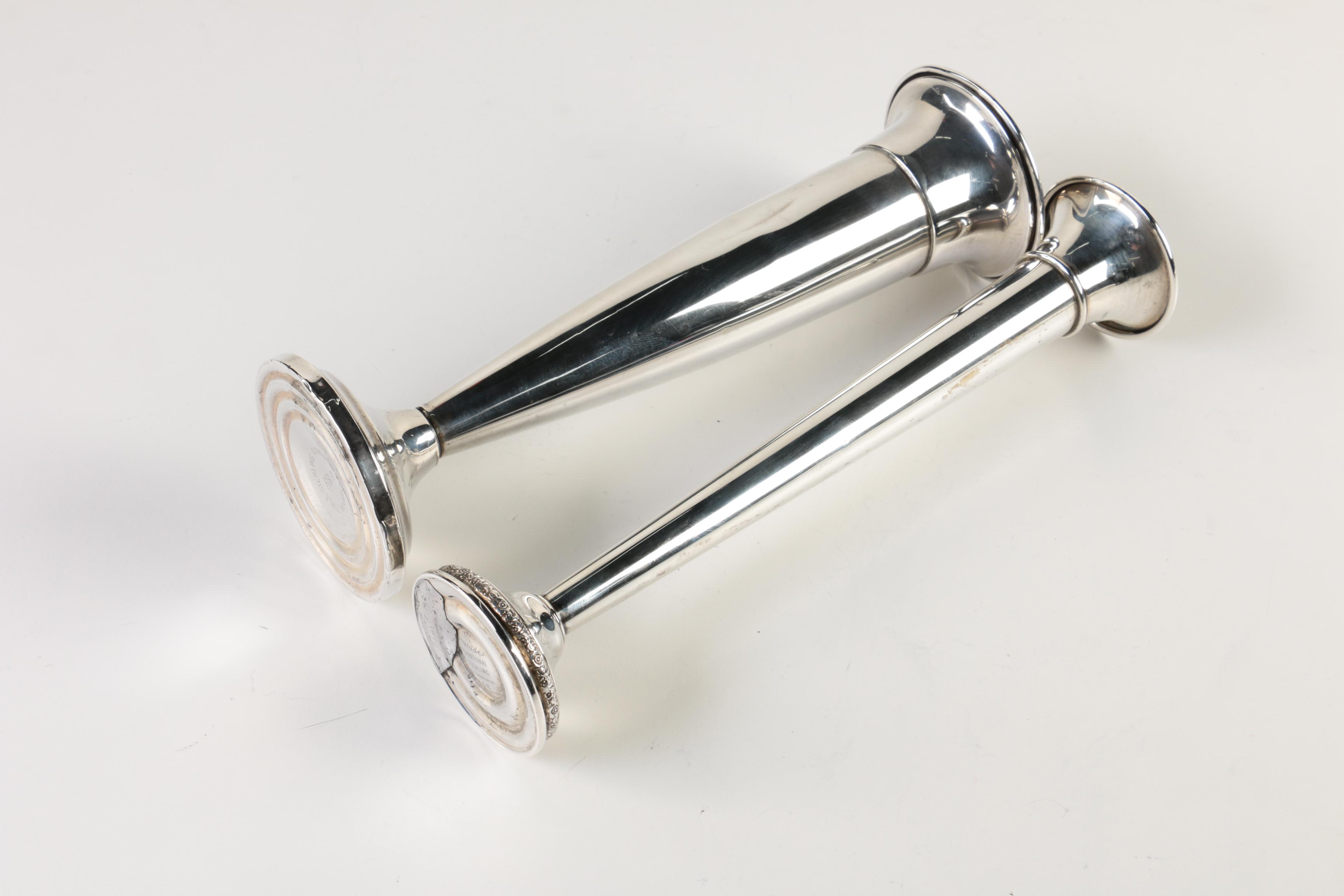 International Silver "Prelude" and Towle Weighted Sterling Silver Bud Vases