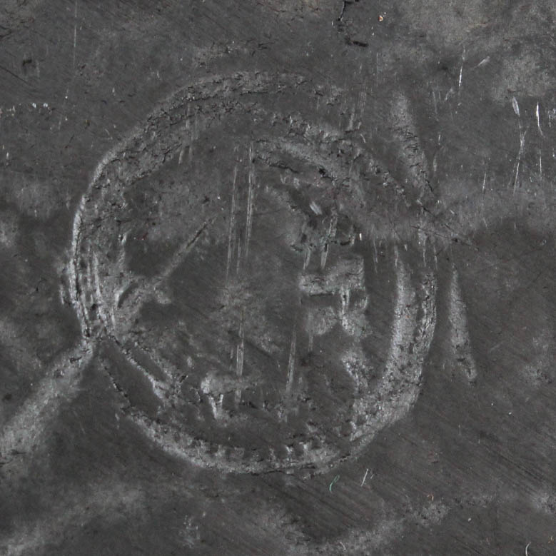 Antique French Francis I Emblem Pewter Plate