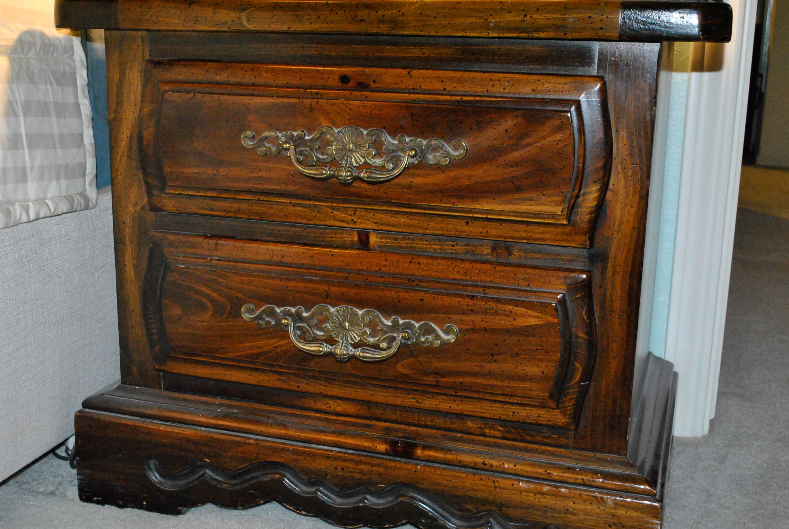 Mid-Century Pine Nightstand