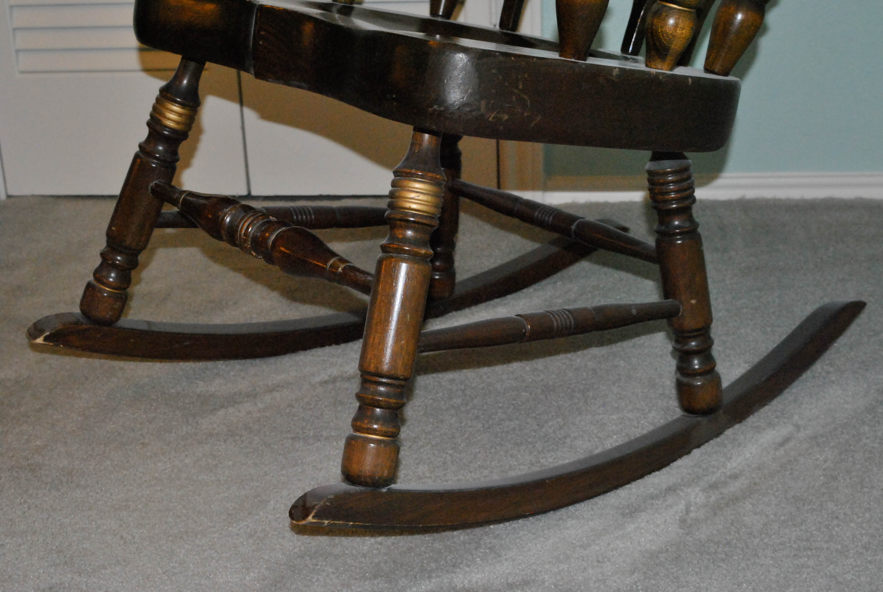 Vintage Colonial Style Maple Rocking Chair