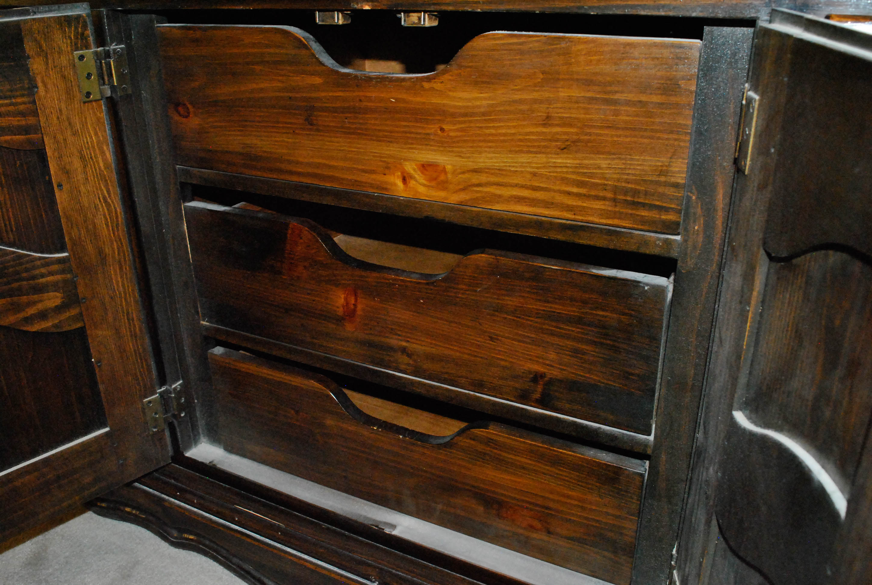 Mid-Century Pine Dresser with Mirror