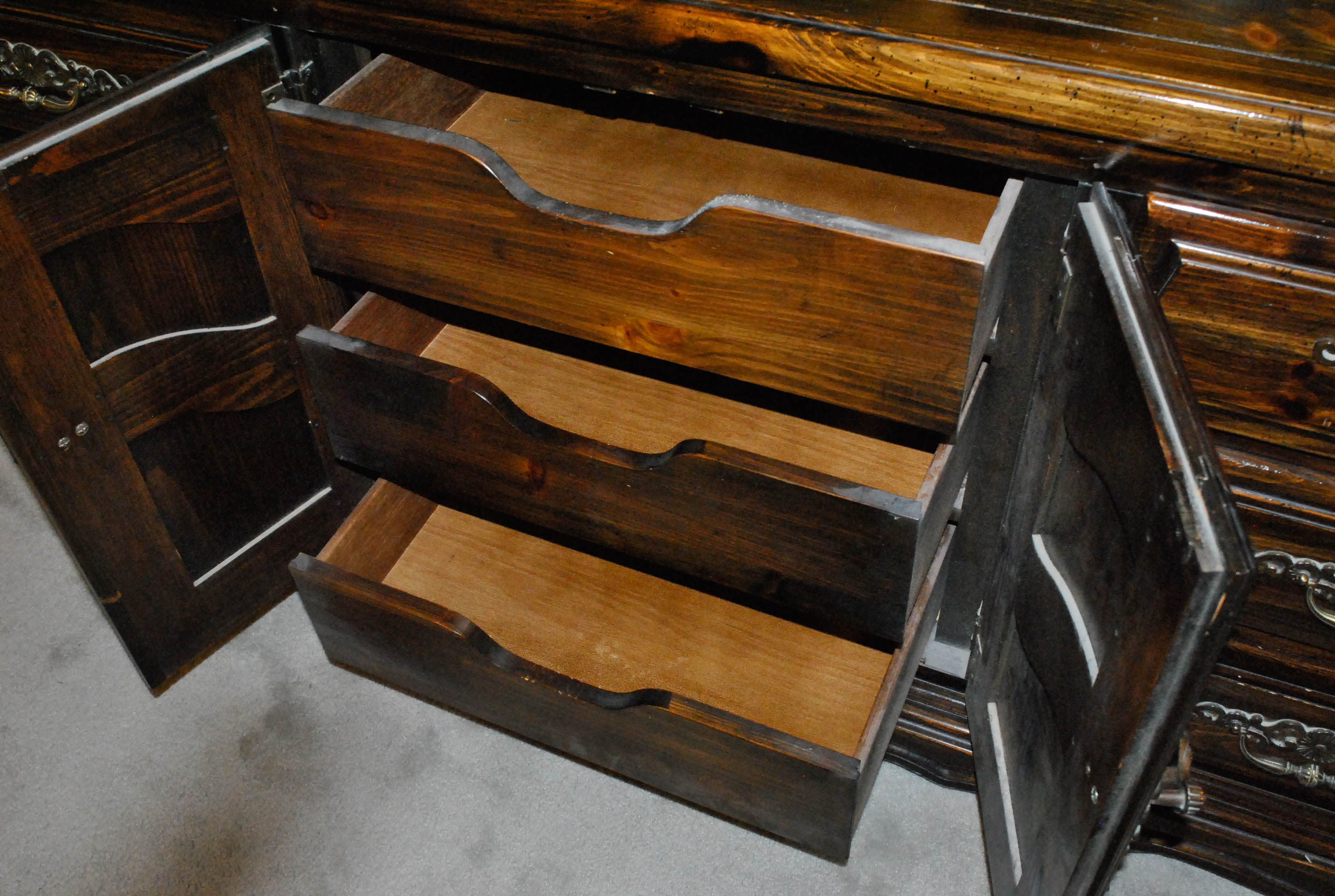 Mid-Century Pine Dresser with Mirror