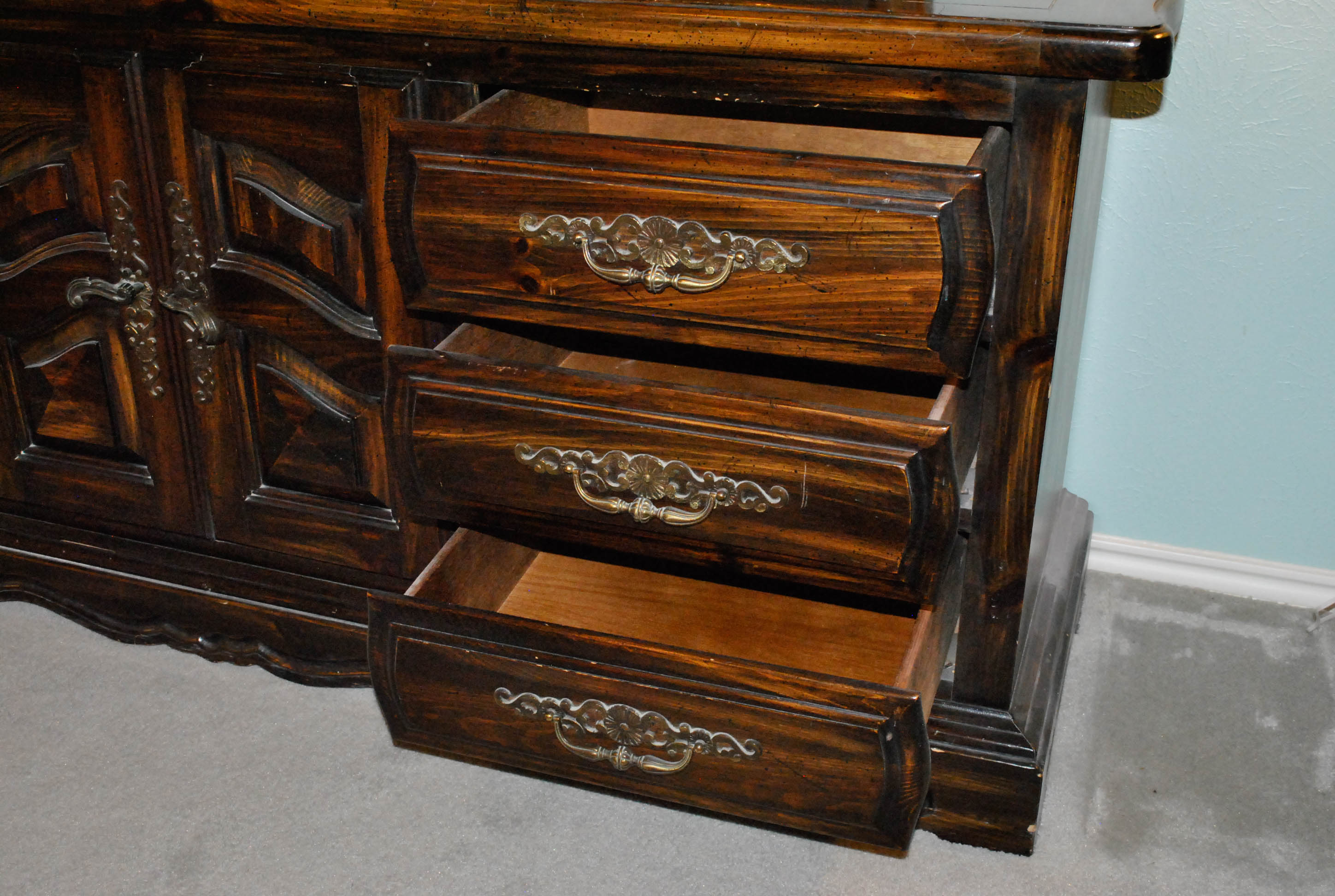 Mid-Century Pine Dresser with Mirror