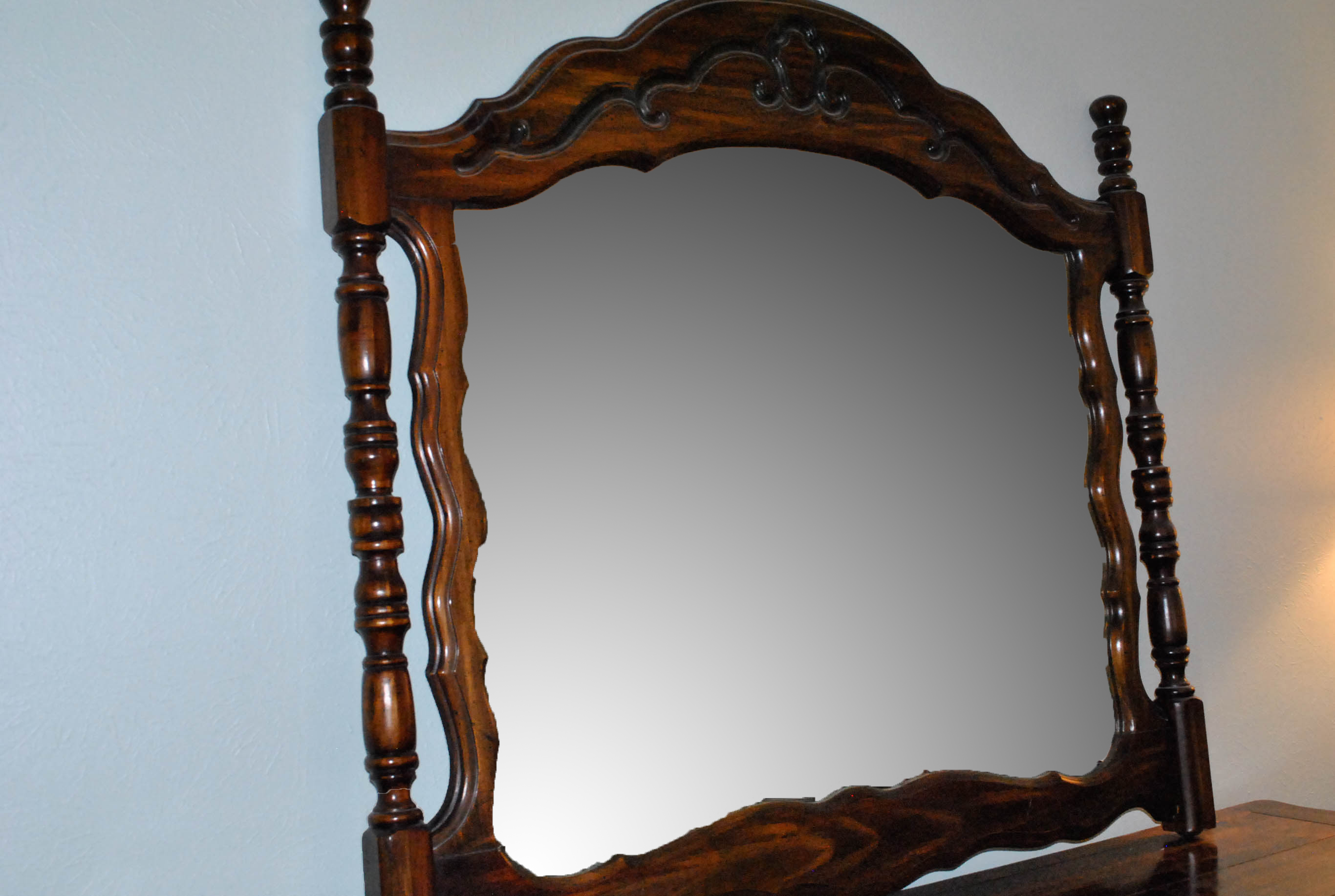 Mid-Century Pine Dresser with Mirror
