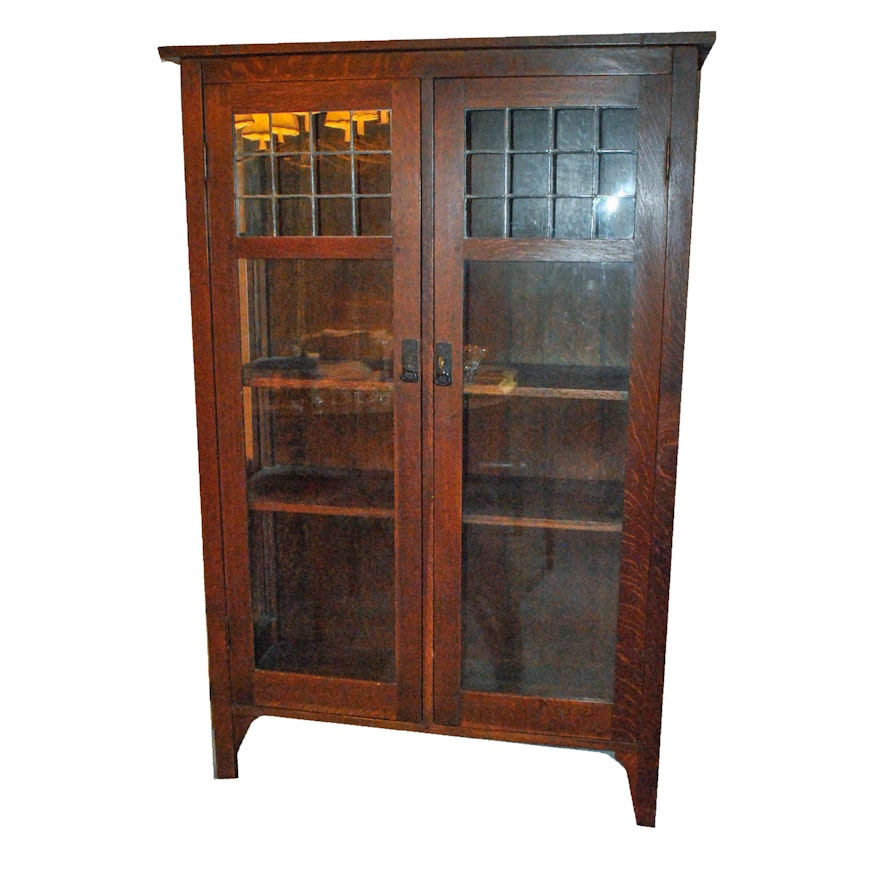 Antique L. & J.G. Stickley Oak China Cabinet