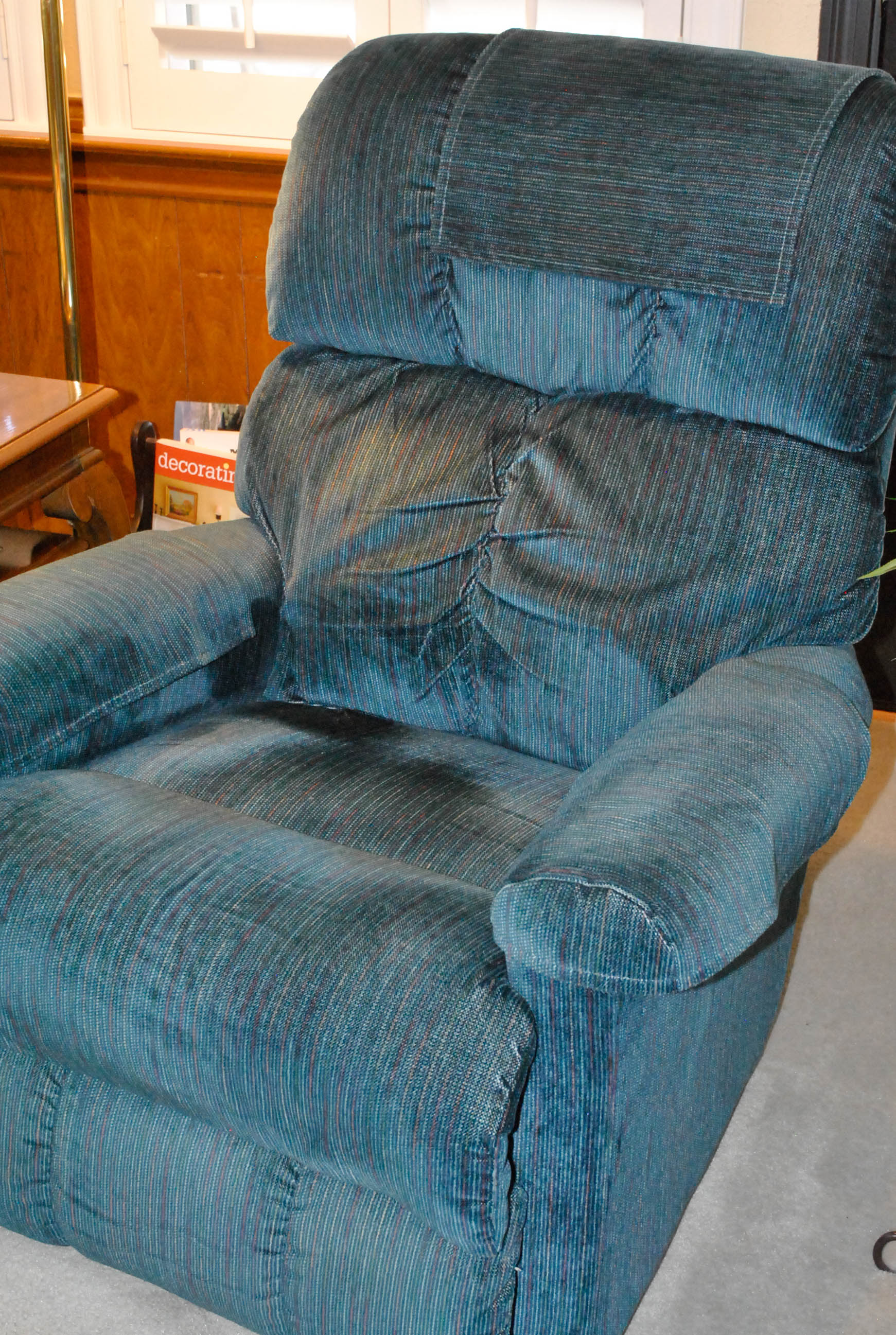 Blue Upholstered Recliner