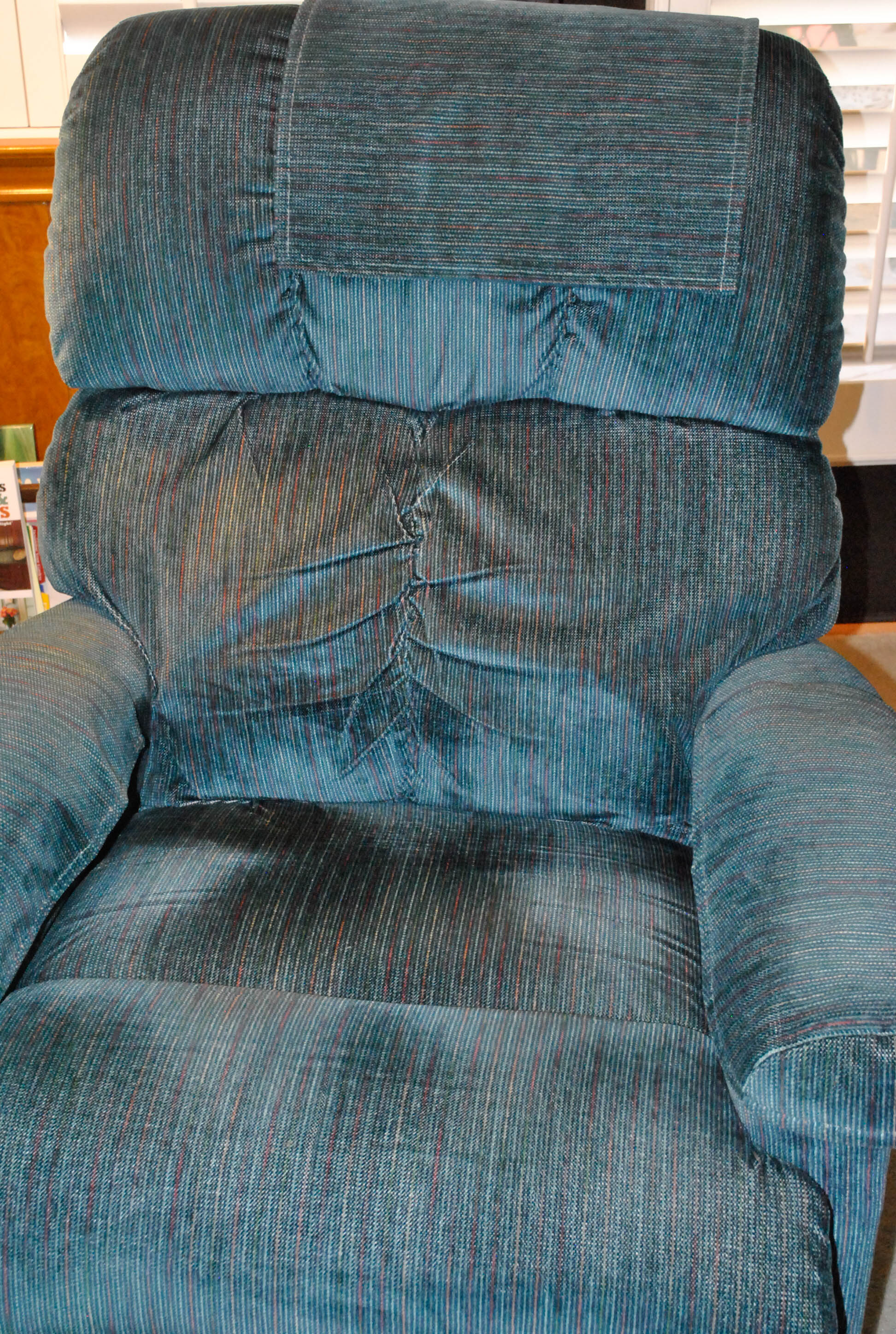 Blue Upholstered Recliner