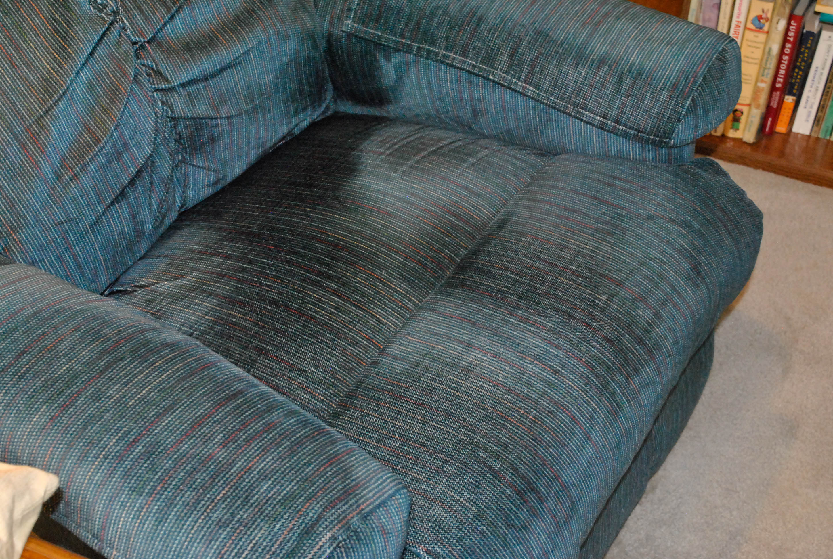 Blue Upholstered Recliner