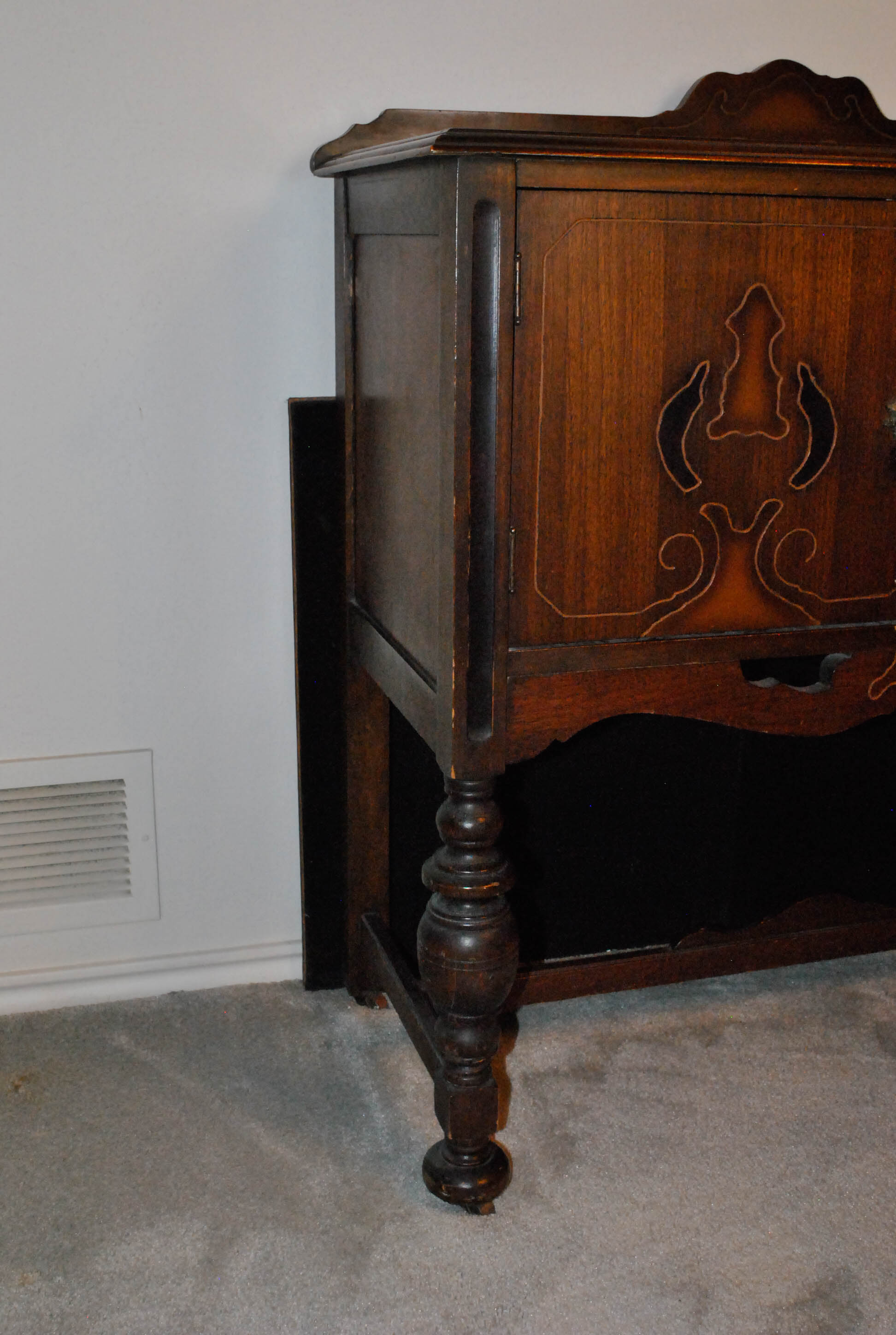 Vintage Jacobean Style Walnut Cabinet