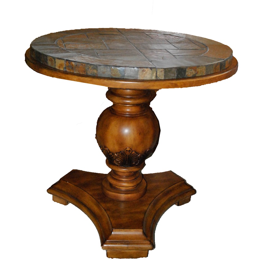 Mosaic Slate Top Side Table