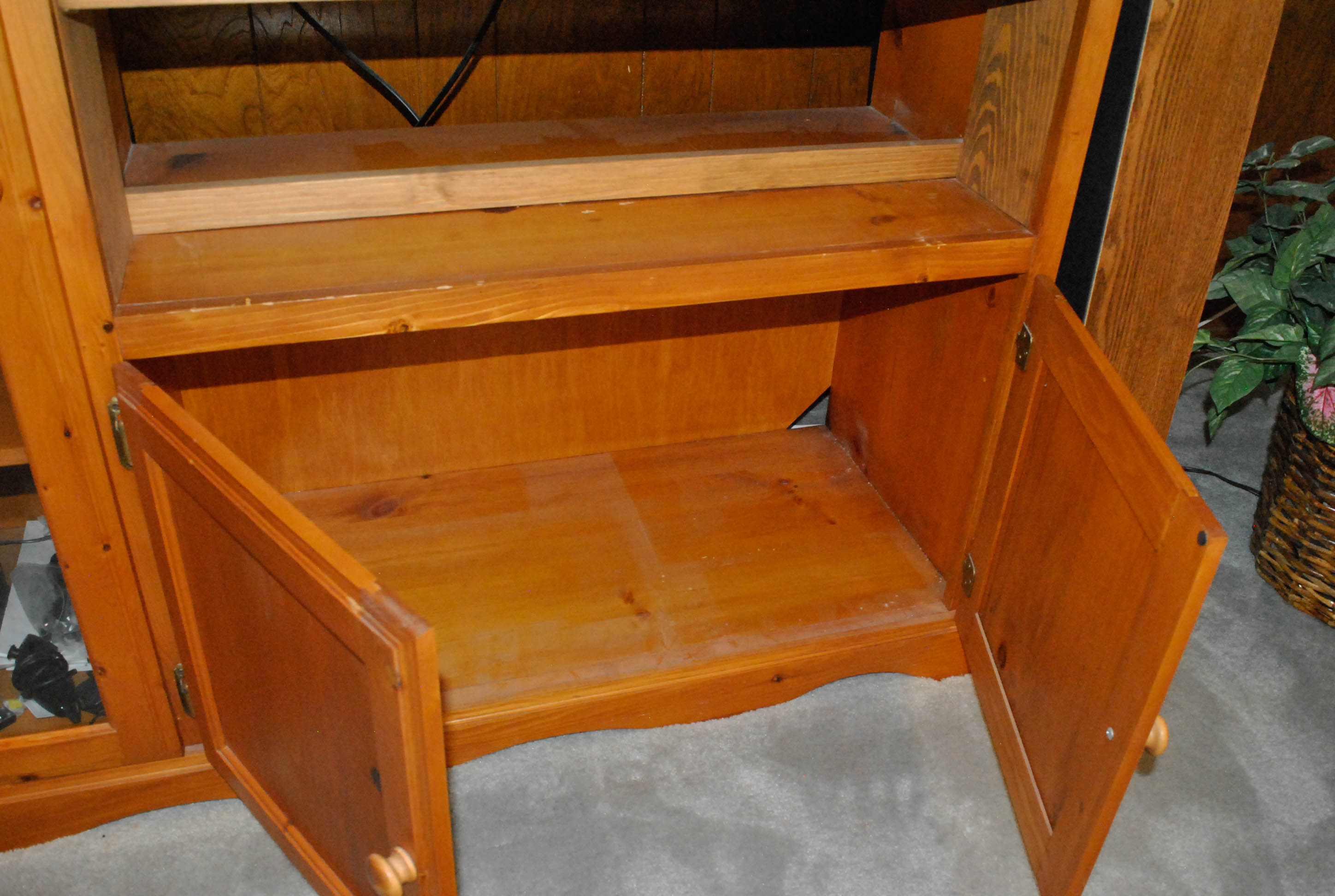 Vintage Oak Stereo and Cassette Cabinet