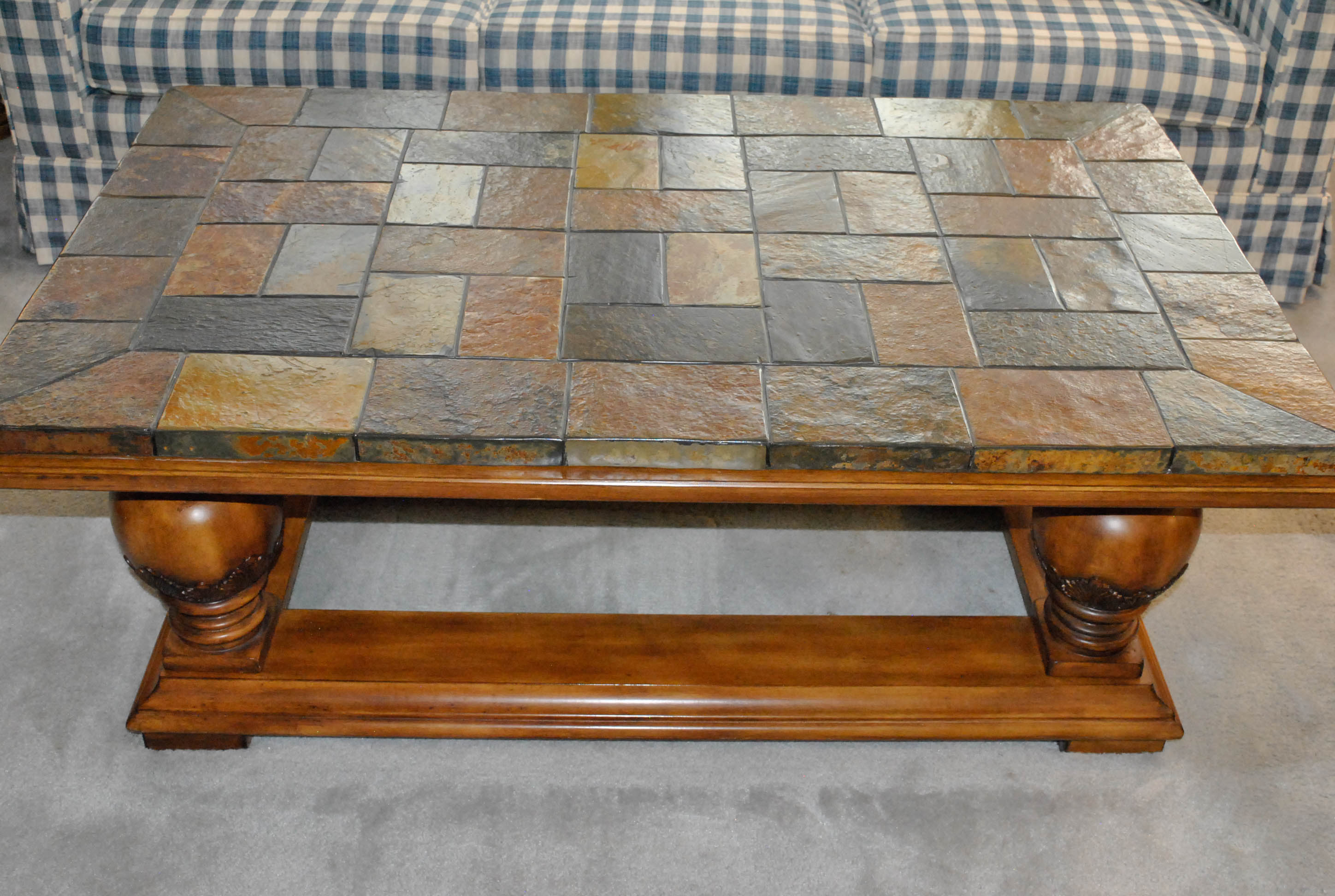 Mosaic Slate Top Coffee Table