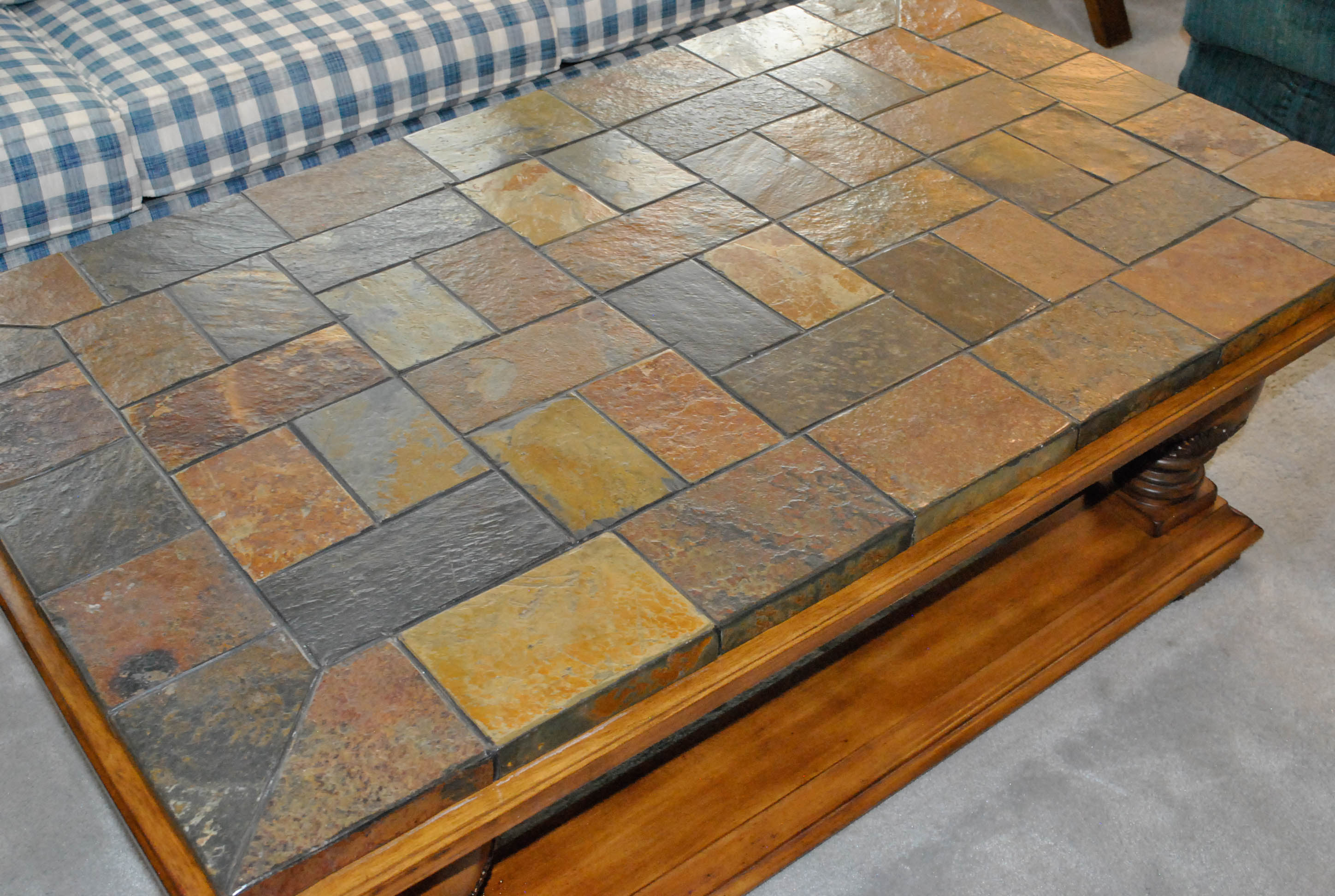 Mosaic Slate Top Coffee Table