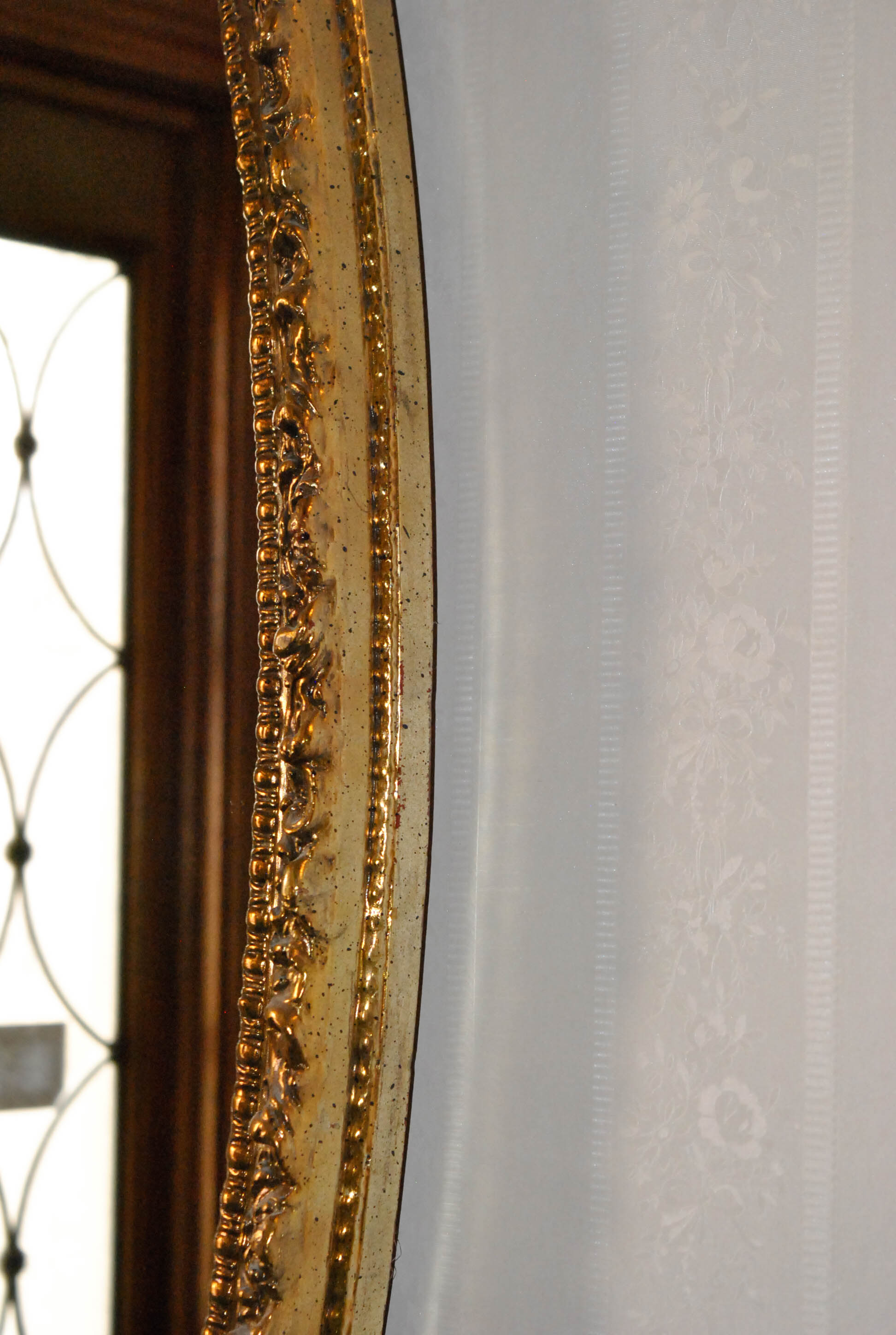 Wood Framed Oval Mirror