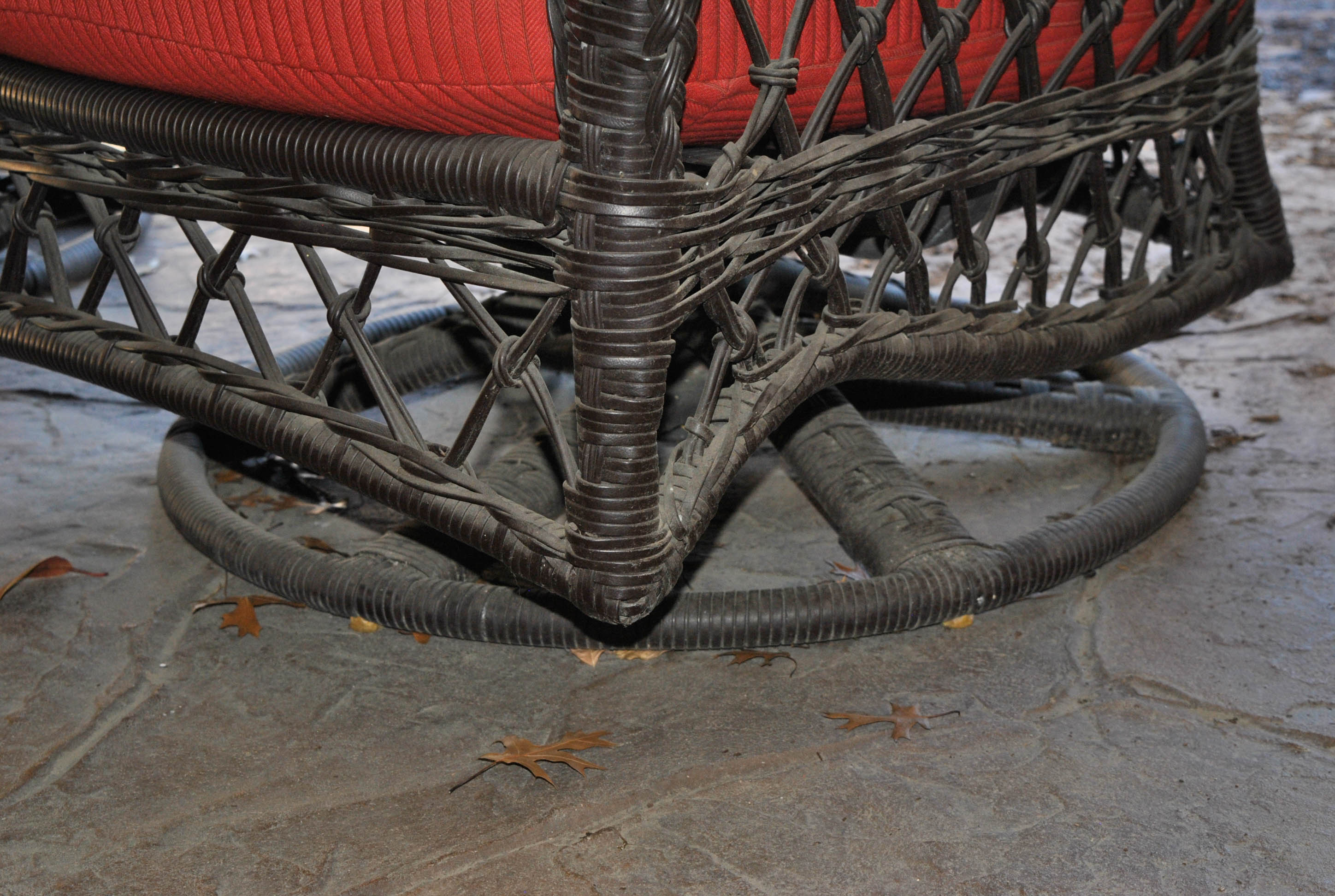 Wicker Swivel Rocker Armchairs with Coffee Table