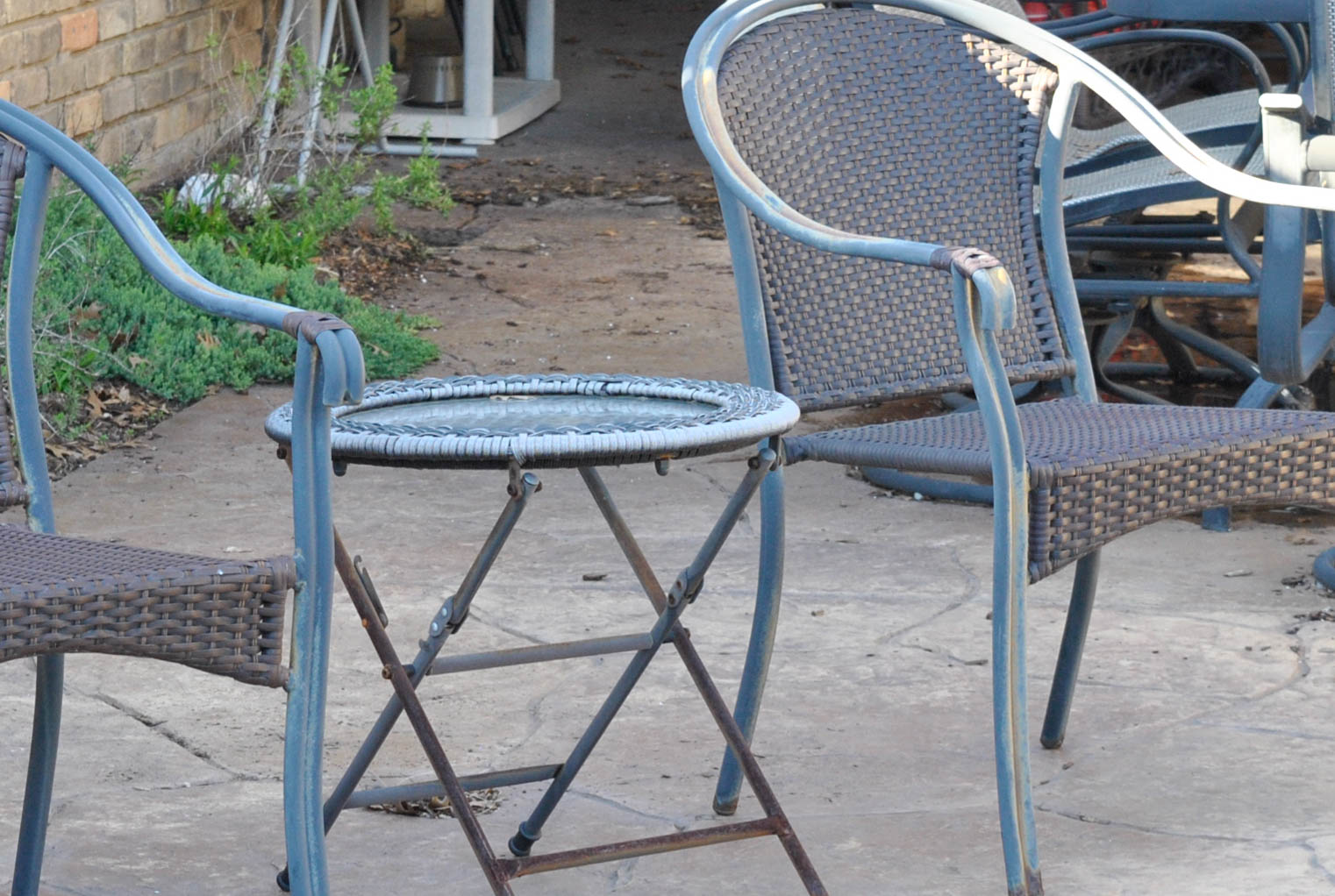 Patio Armchairs and Folding Side Table