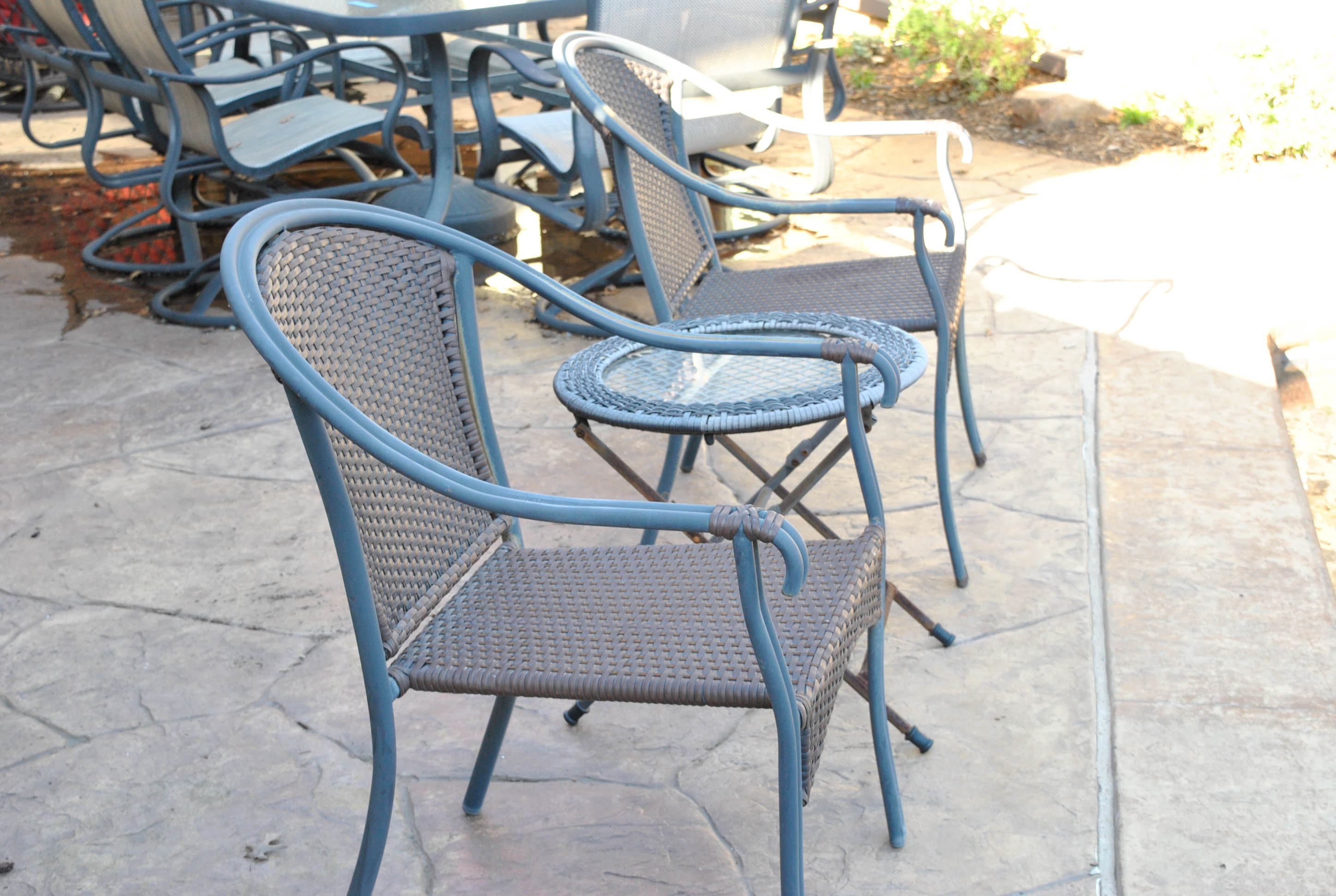Patio Armchairs and Folding Side Table