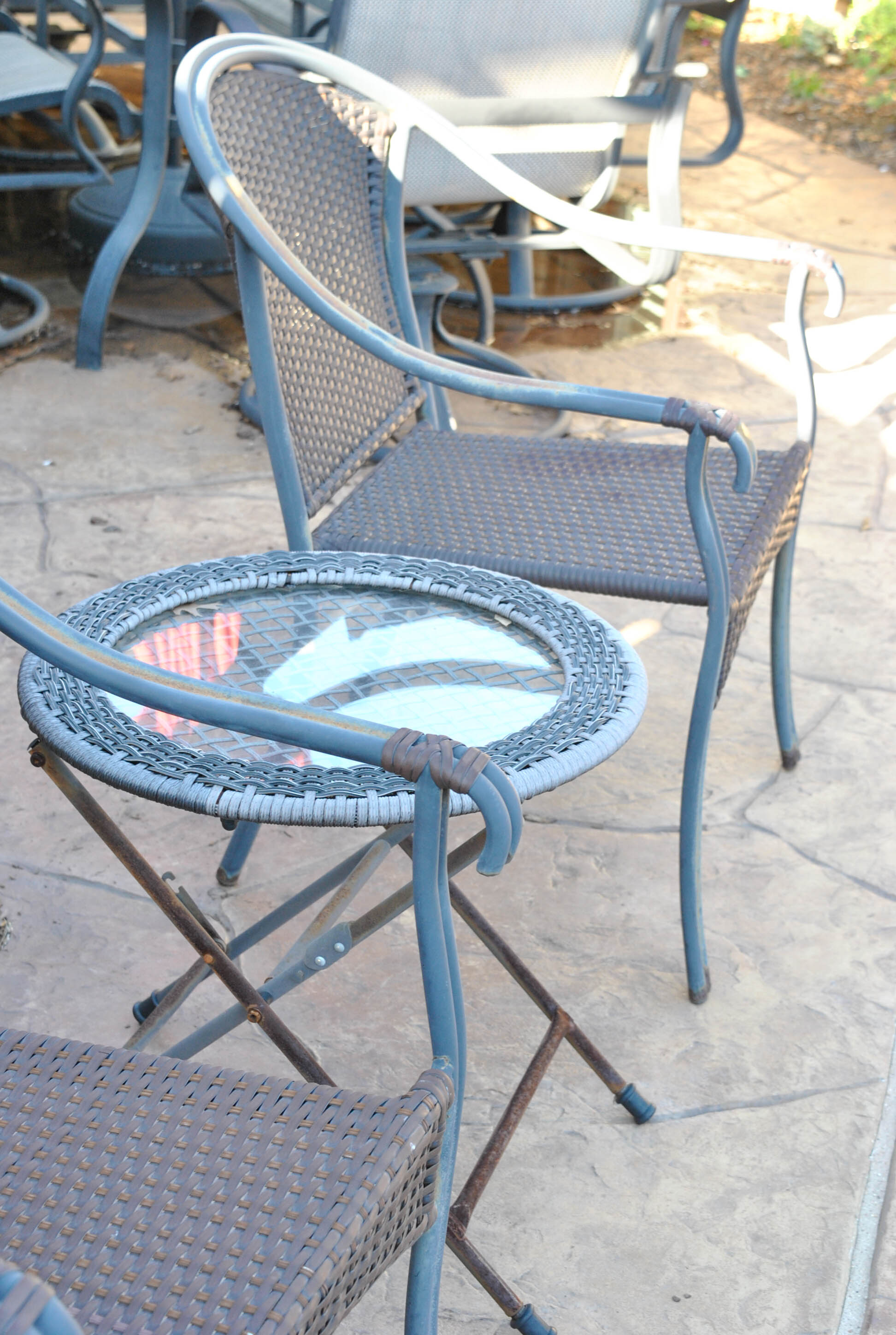 Patio Armchairs and Folding Side Table