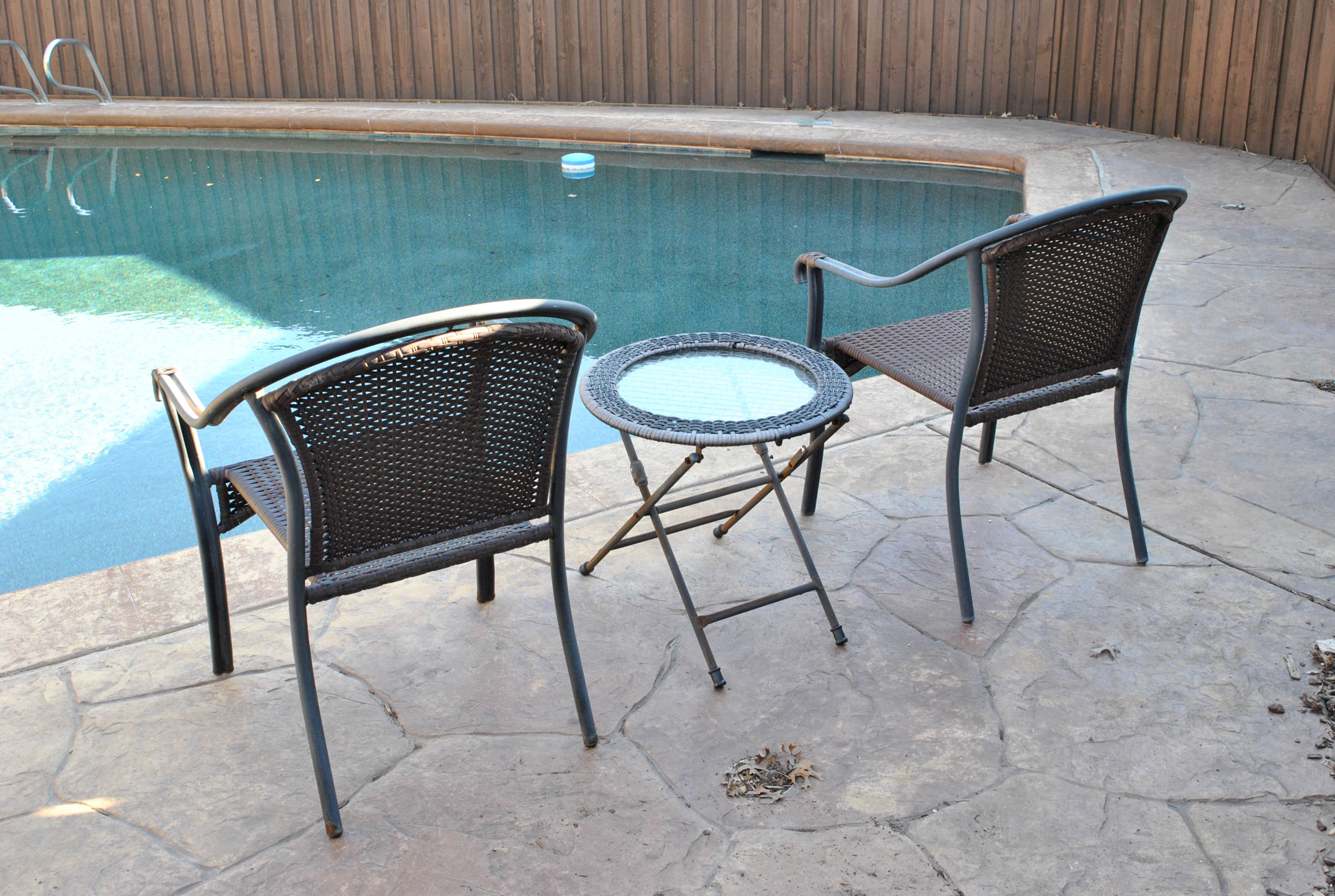 Patio Armchairs and Folding Side Table