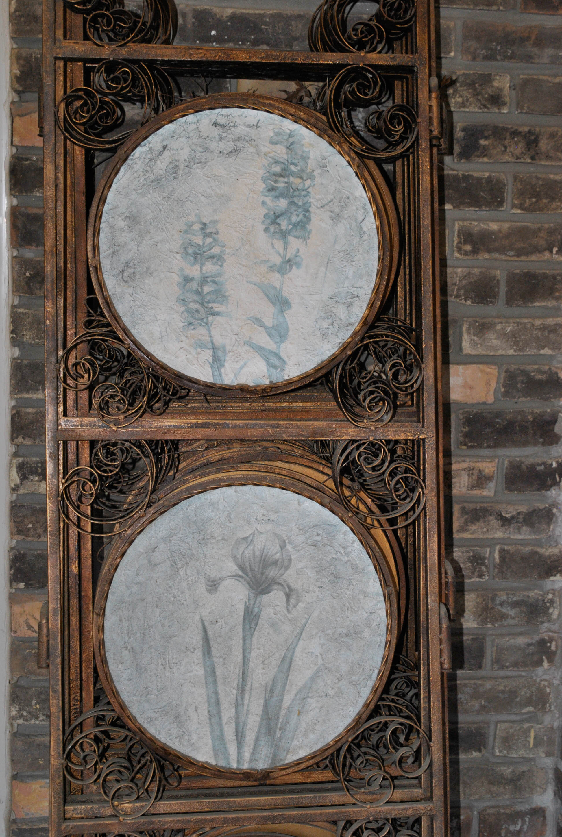 Outdoor Screen with Artisan Made Floral Medallion Panels