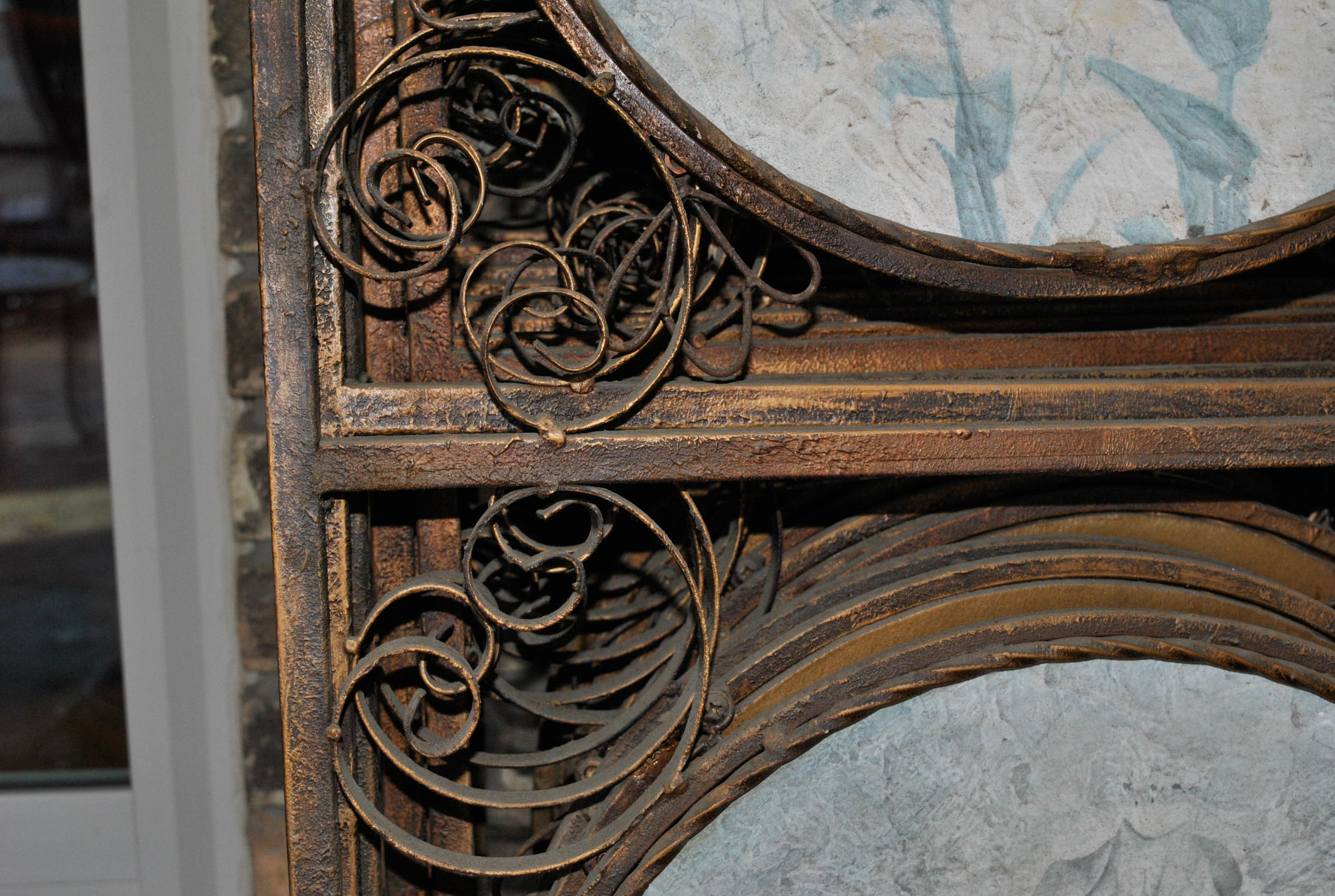 Outdoor Screen with Artisan Made Floral Medallion Panels