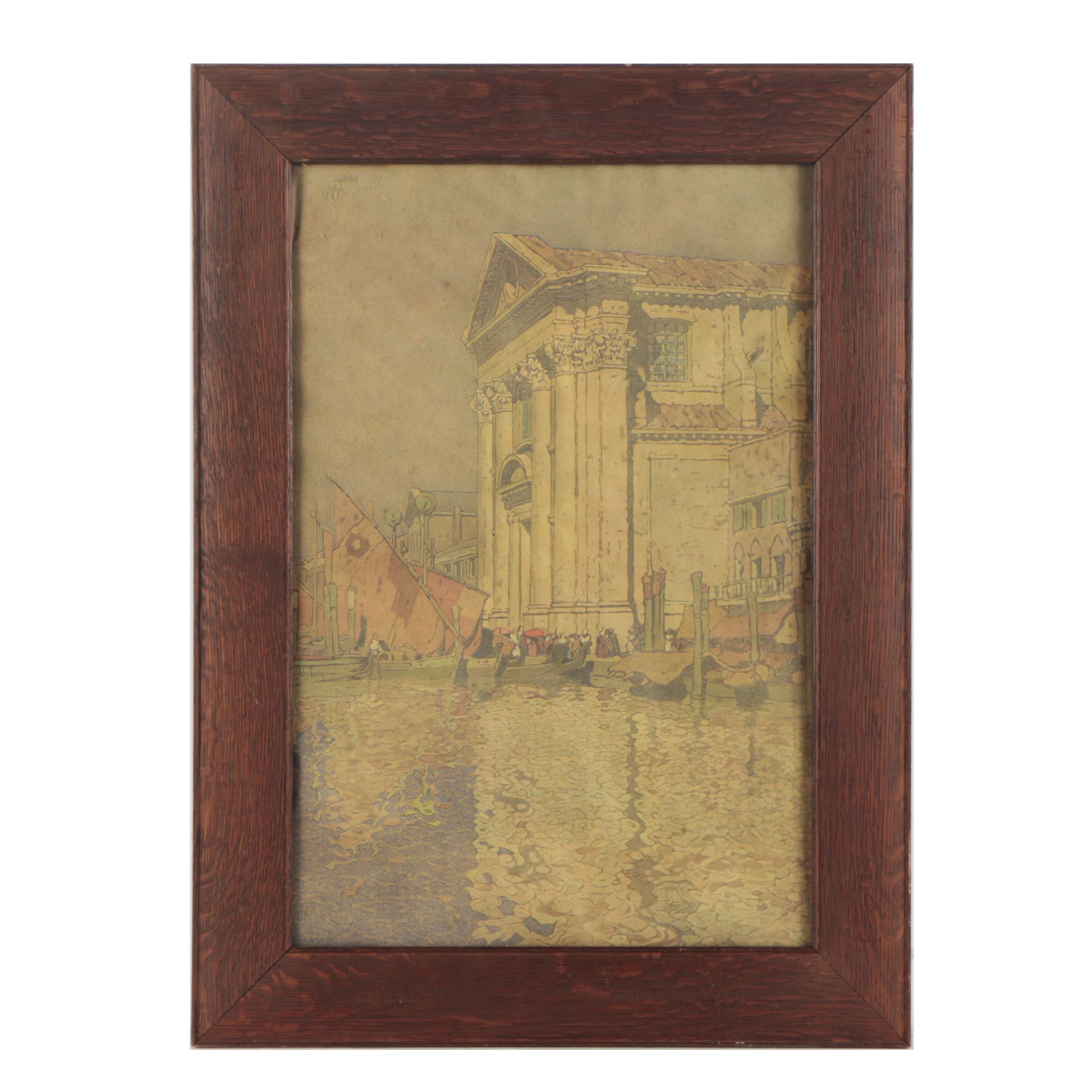 Offset Lithograph After Jules Gurein