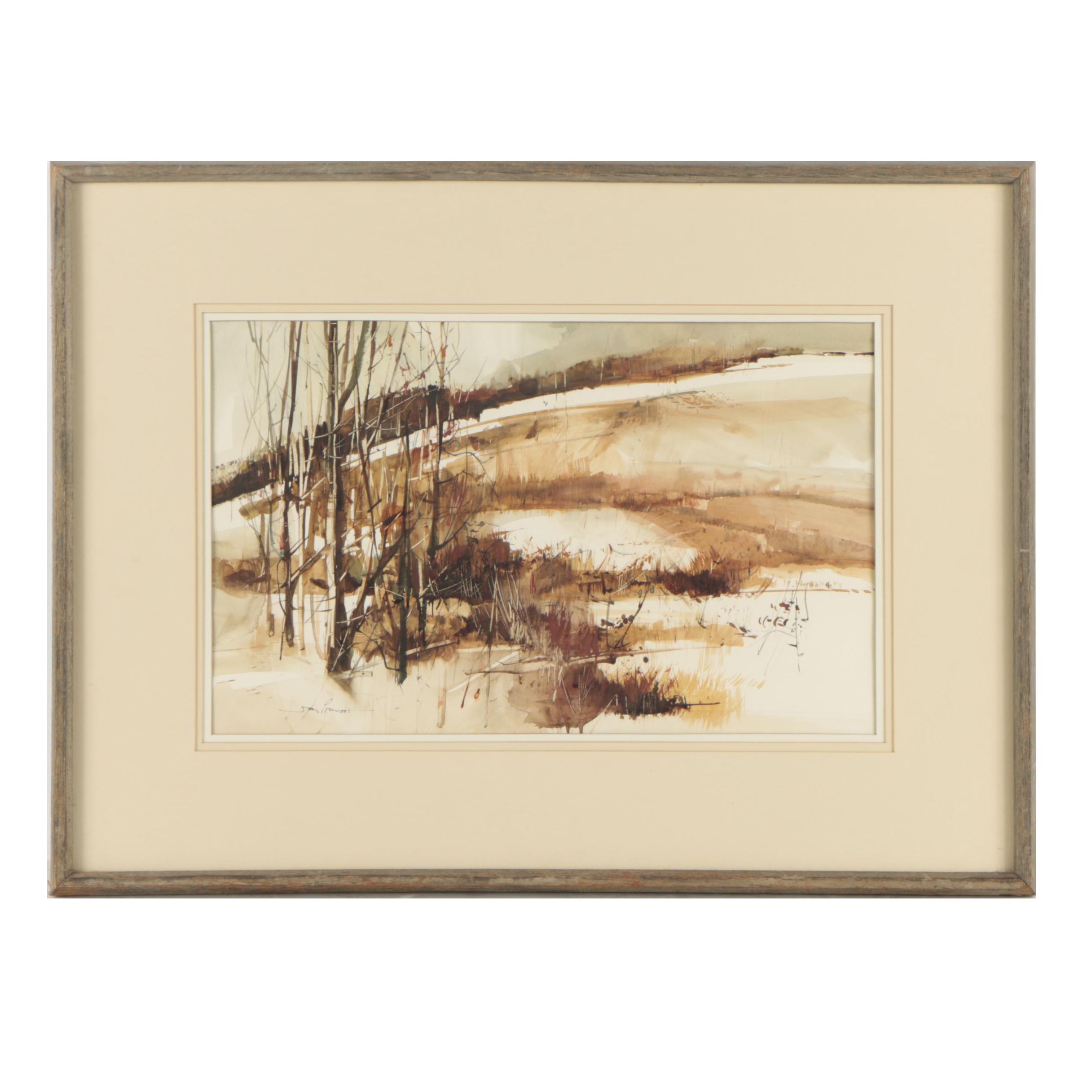 Jon Provest Watercolor Painting "First Thaw"