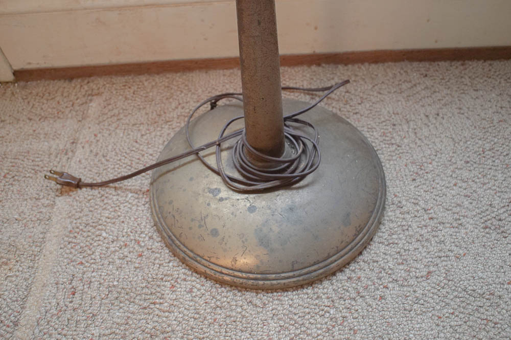 Vintage Brass Torchiere Floor Lamp