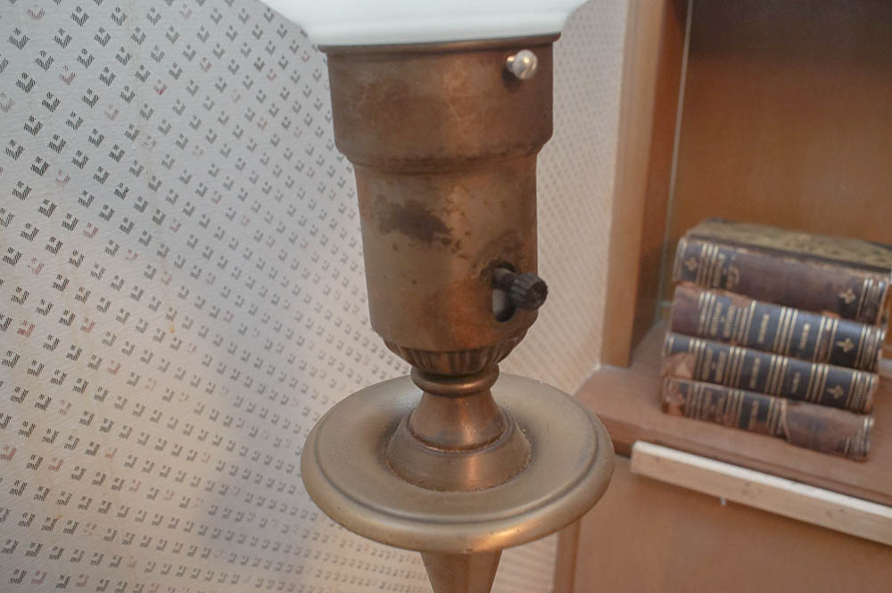 Vintage Brass Torchiere Floor Lamp