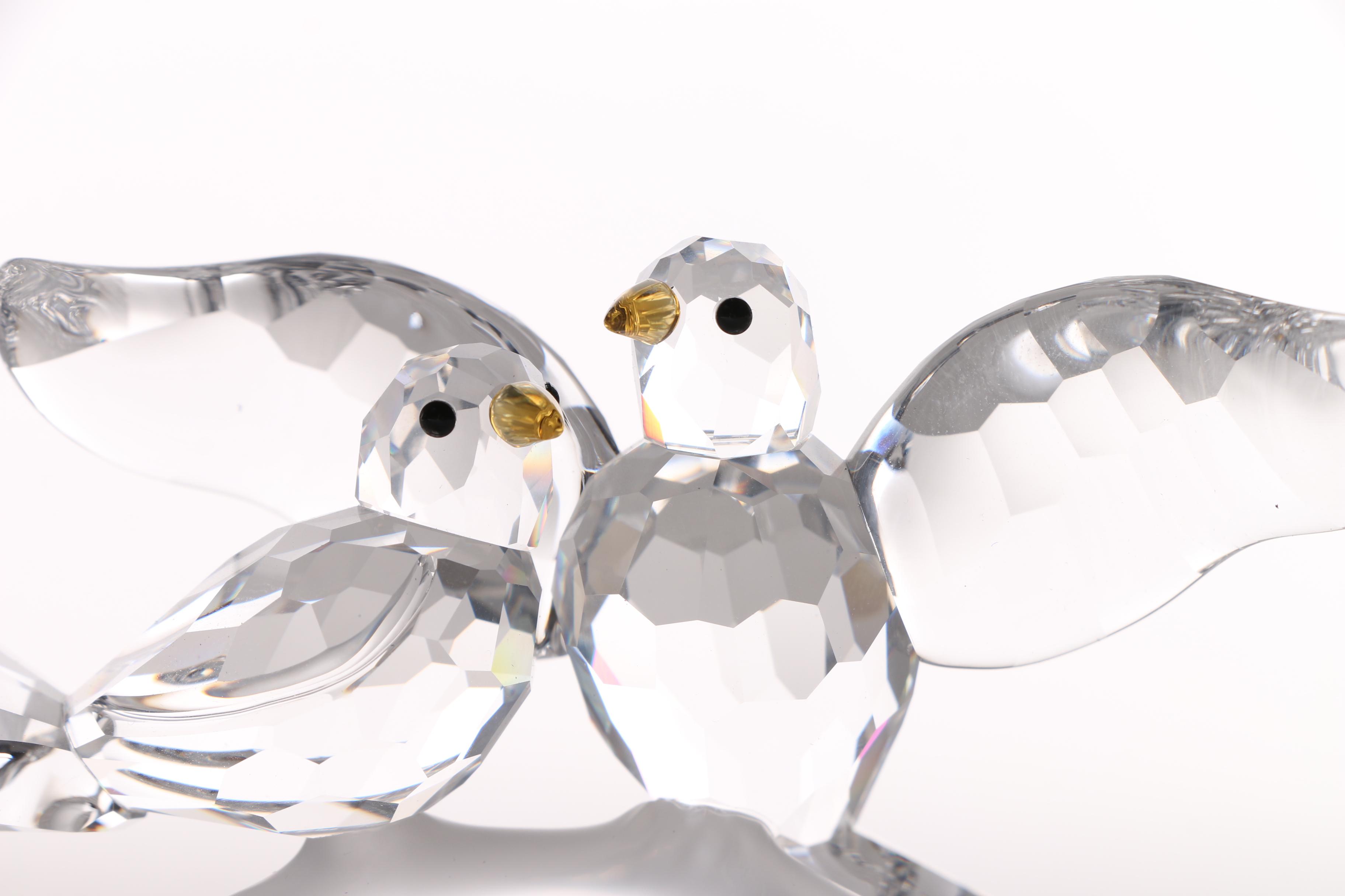 Swarovski Crystal "Turtle Doves" Figurine