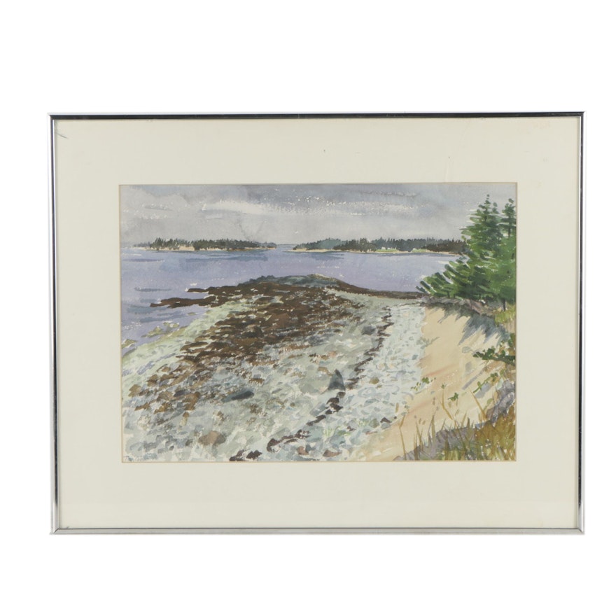 Tarlow Watercolor Painting of a Lake Shore