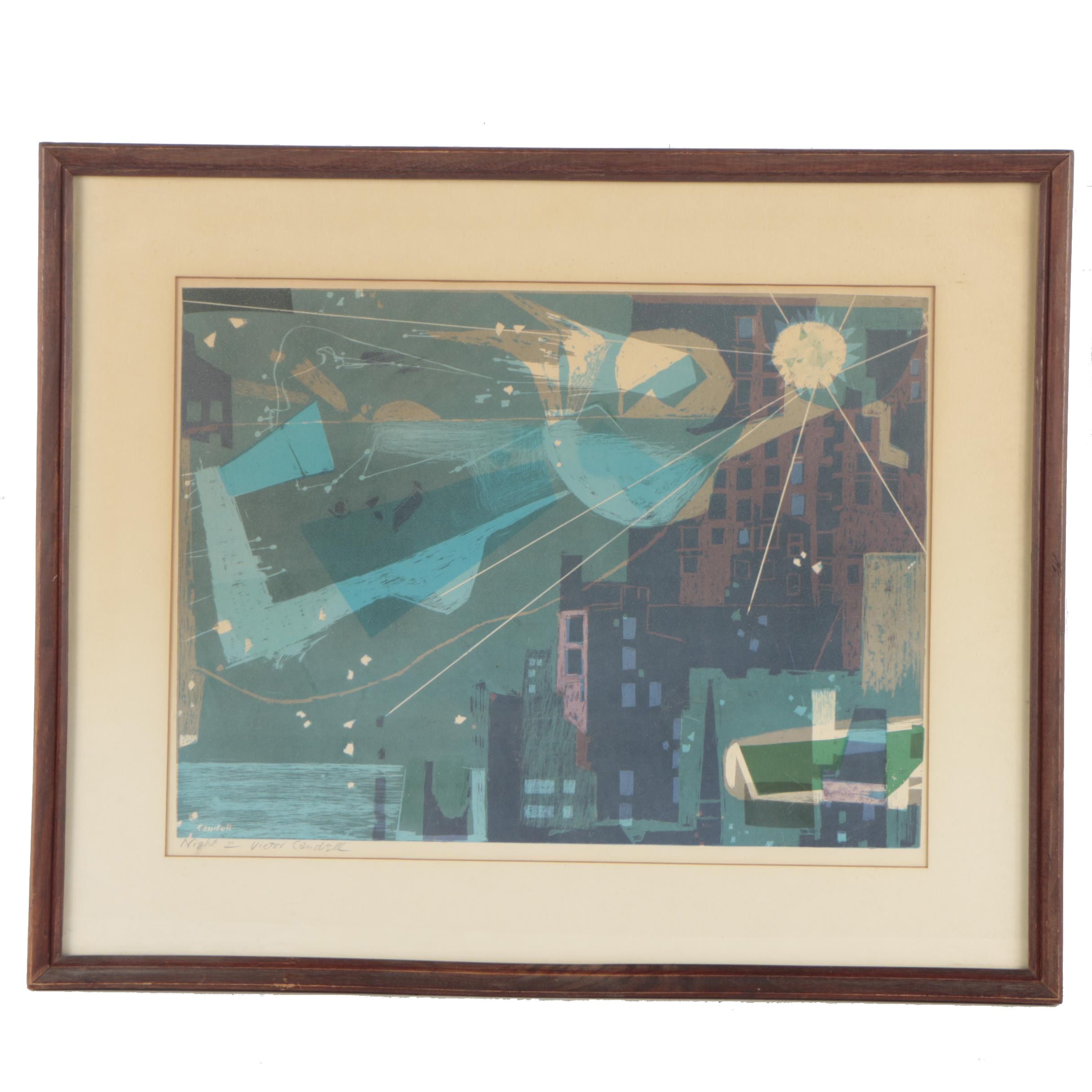 Victor Candell Offset Lithograph "Night"