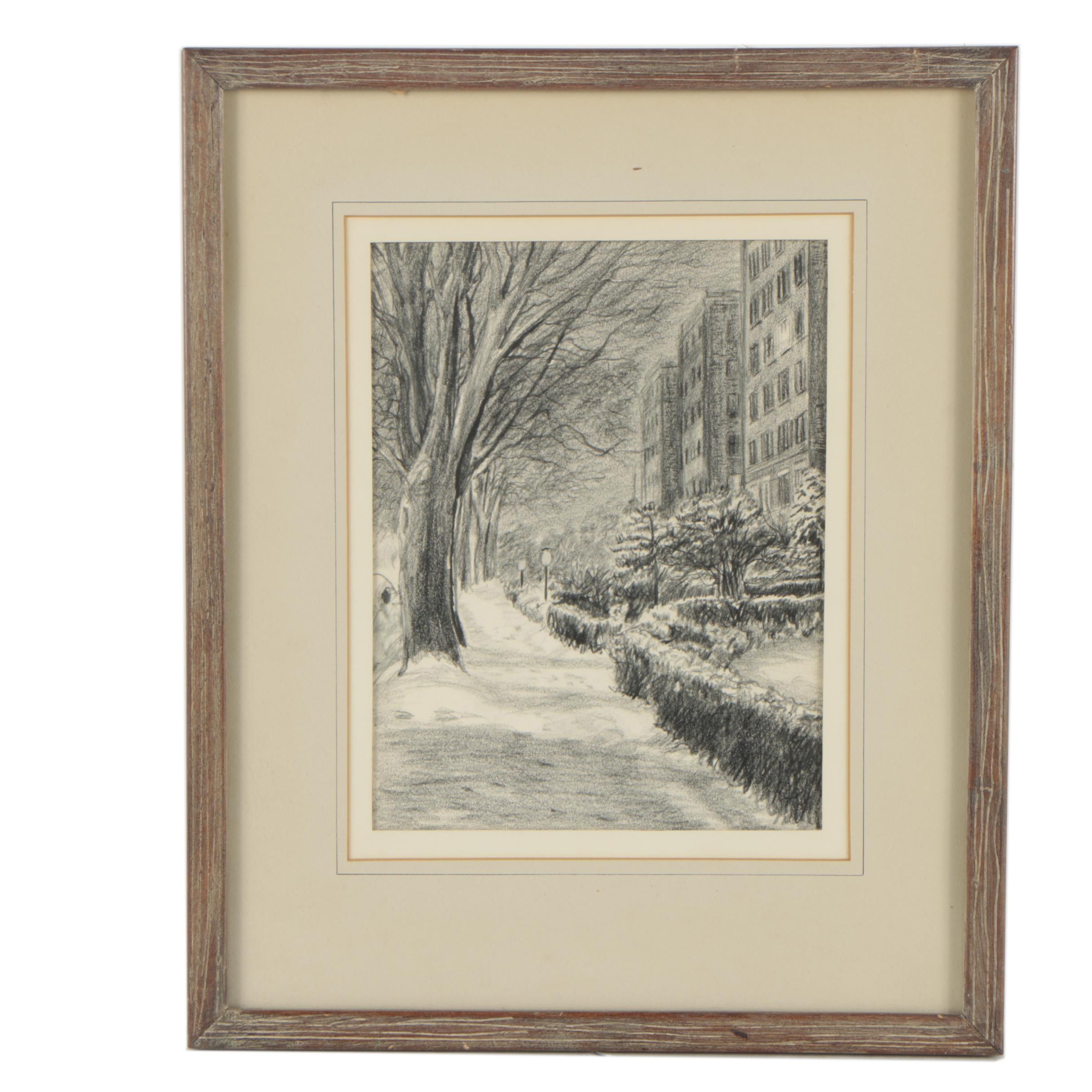 Lithograph After Rockwell Schaefer "First Snow"