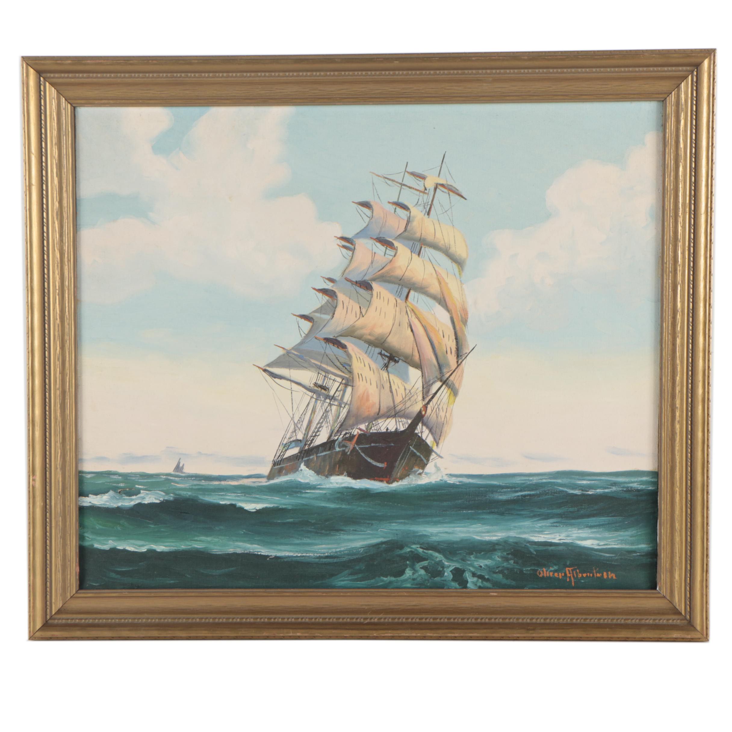 Oliver Albertson Original Vintage Oil Painting on Canvas