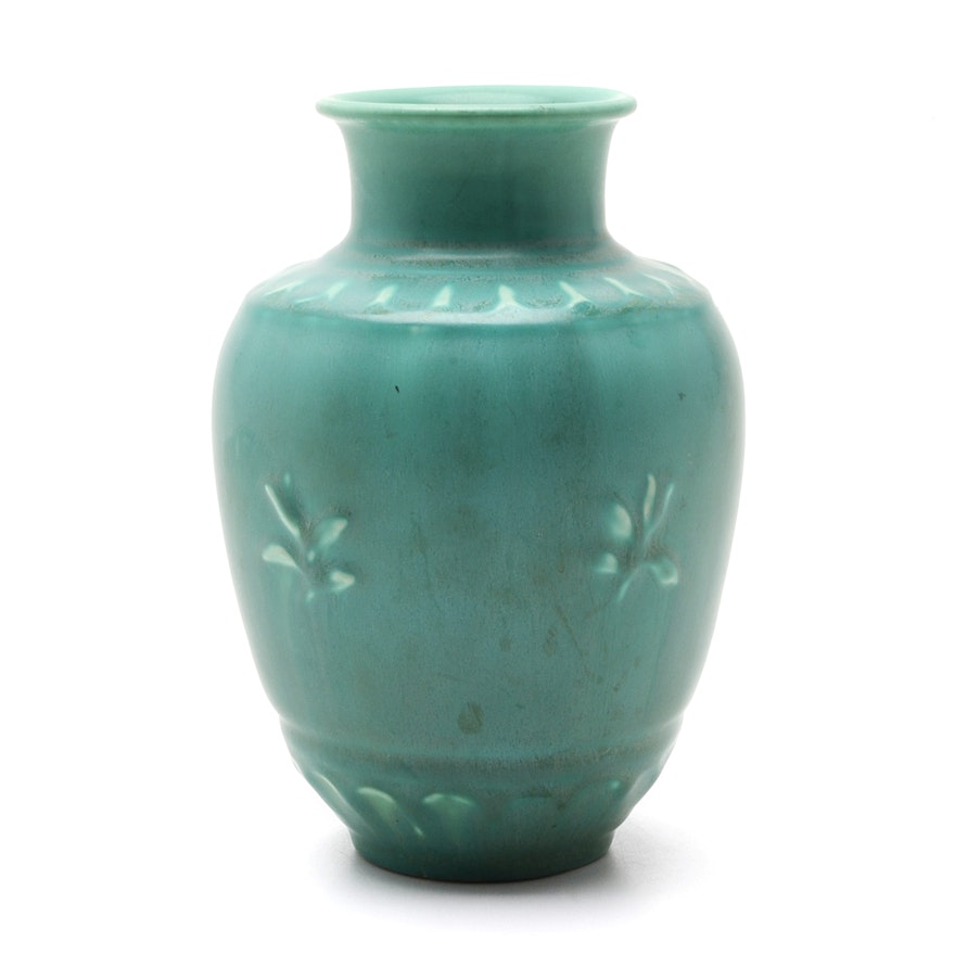 1944 Rookwood Art Pottery Vase in Green Matte Glaze