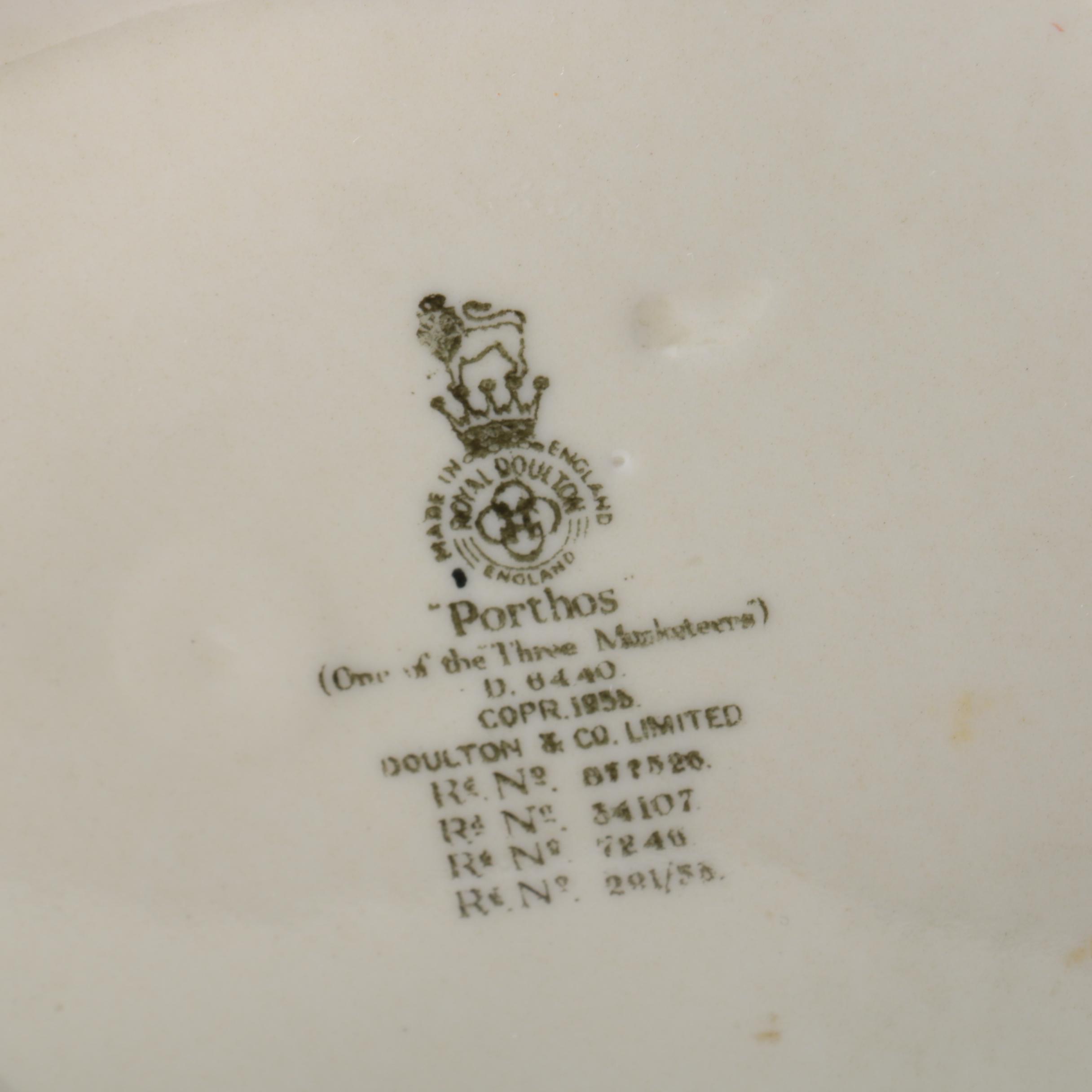 Royal Doulton "Porthos" Character Jug