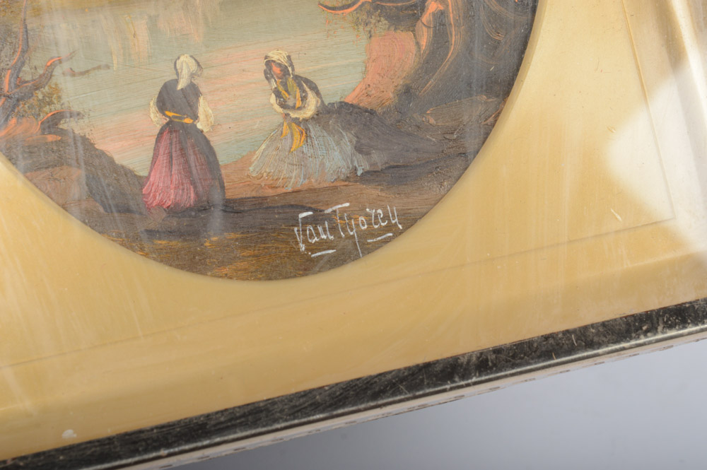 Pair of Oil on Copper Landscape Paintings Signed Van Thoren