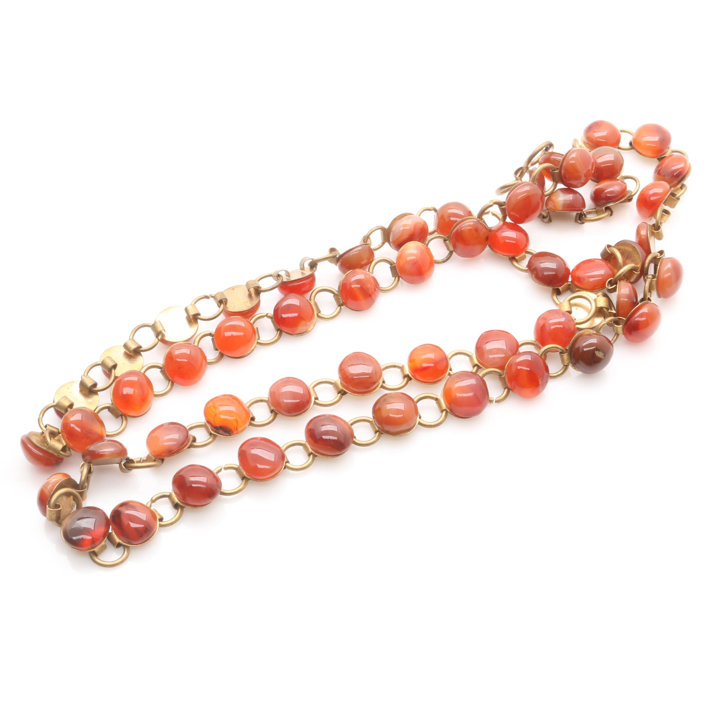 Agate and Druzy Pendants, Beaded Necklace and Belt