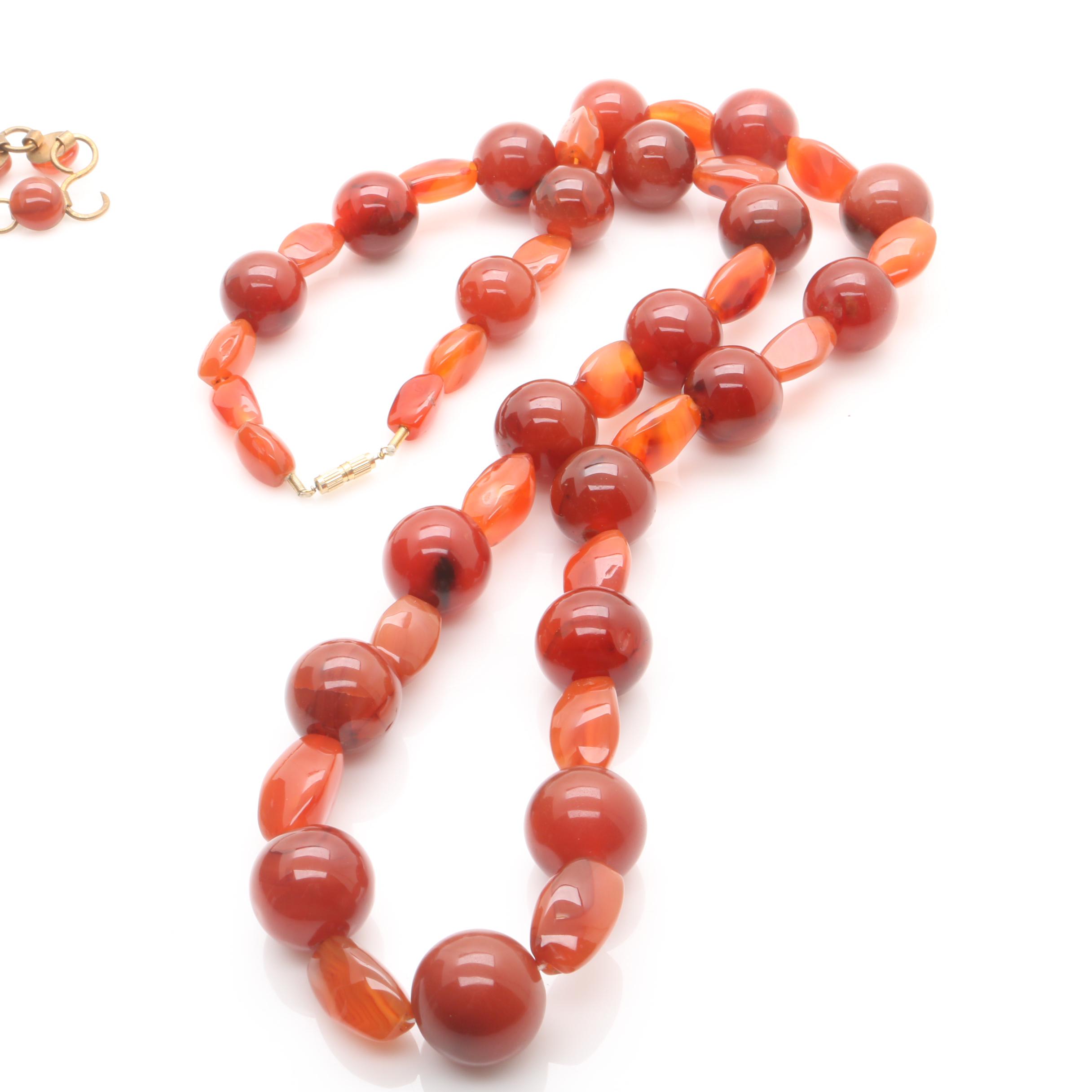 Agate and Druzy Pendants, Beaded Necklace and Belt