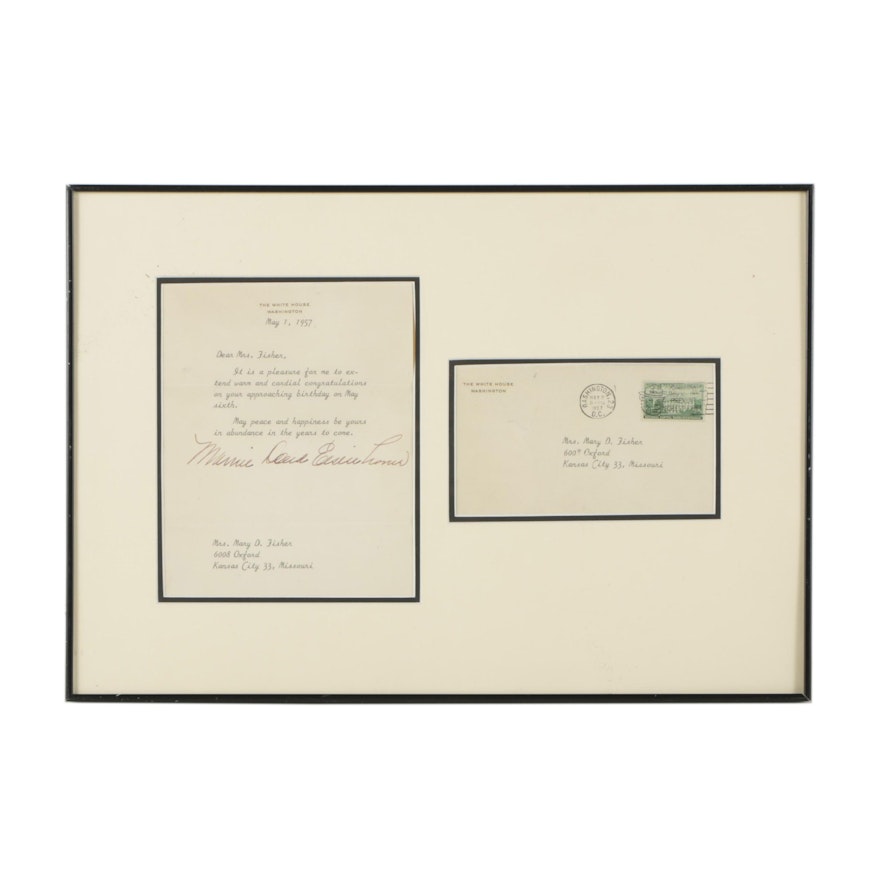 Signed Letter from Mamie Eisenhower in Framed Display