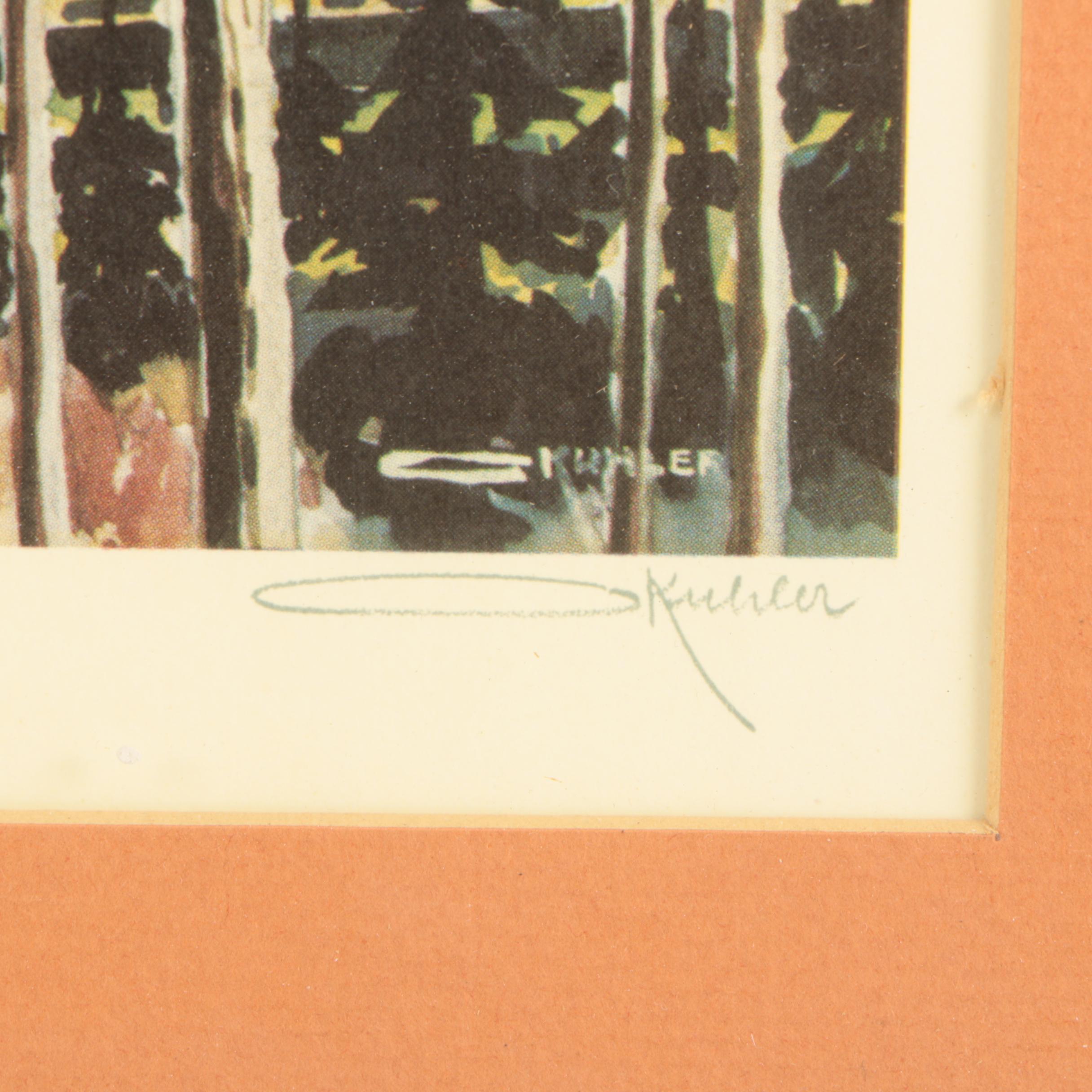 Otto Kuhler Offset Lithographs Featuring "Big Mountains Little Engines"