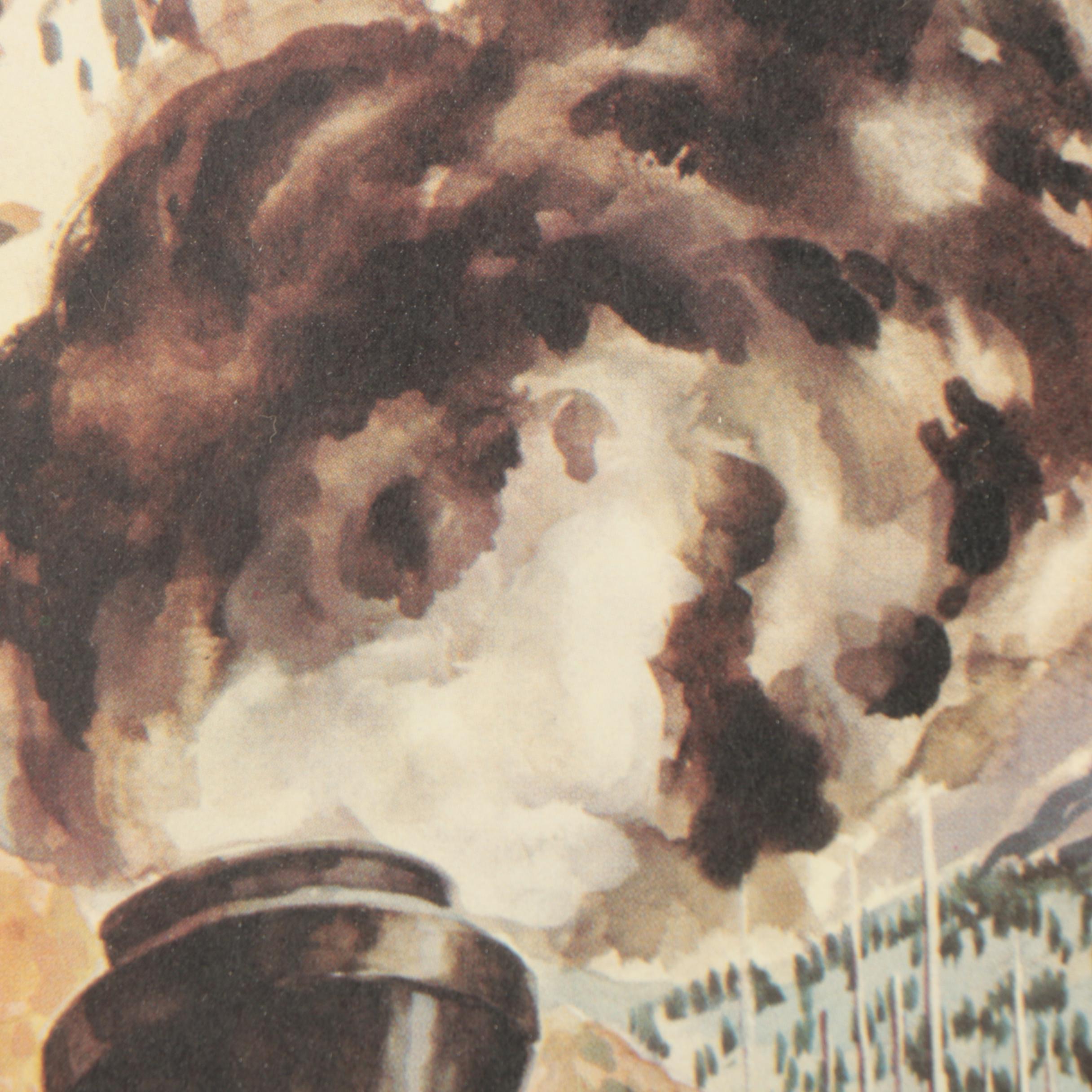 Otto Kuhler Offset Lithographs Featuring "Big Mountains Little Engines"