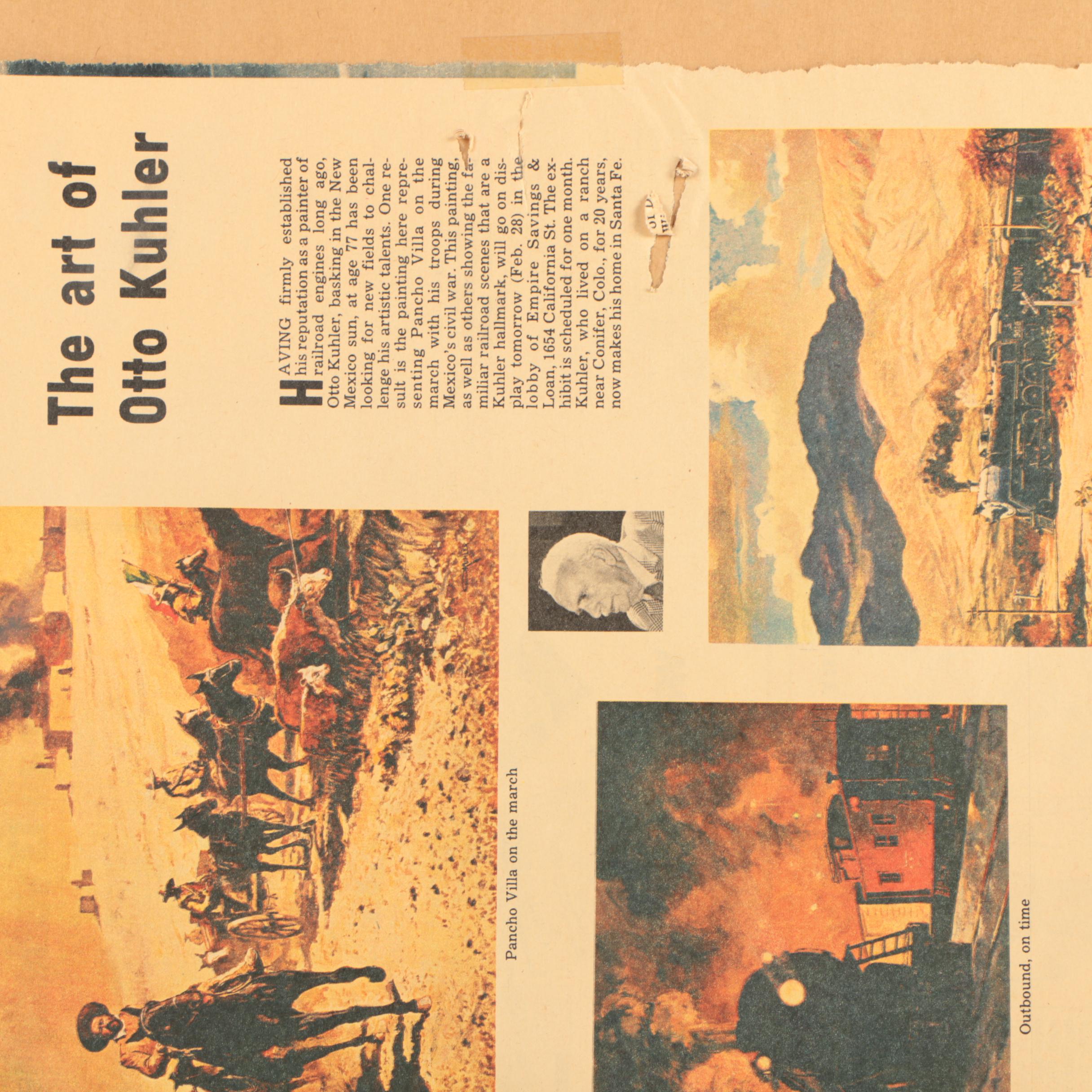 Otto Kuhler Offset Lithographs Featuring "Big Mountains Little Engines"