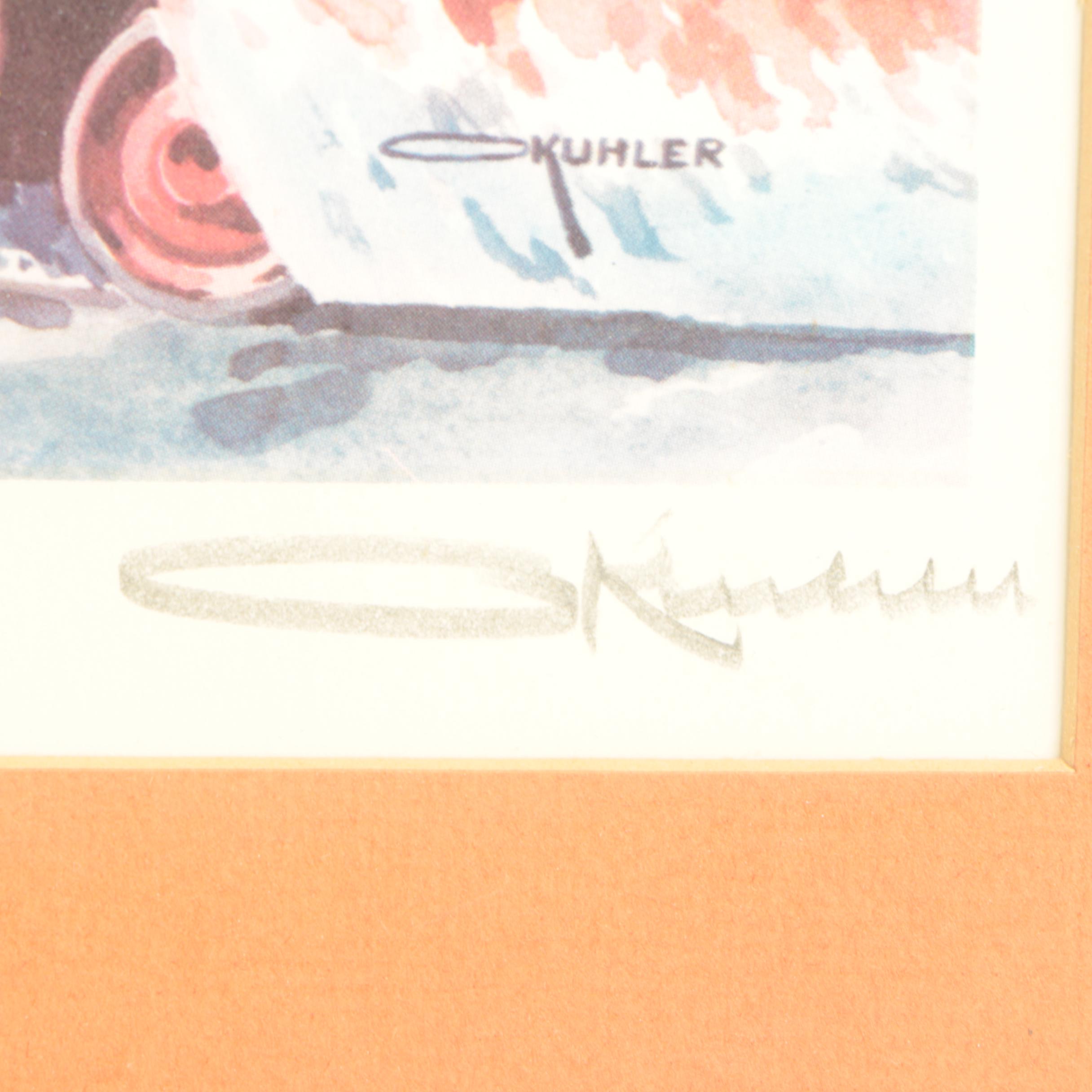 Otto Kuhler Offset Lithographs Featuring "Big Mountains Little Engines"