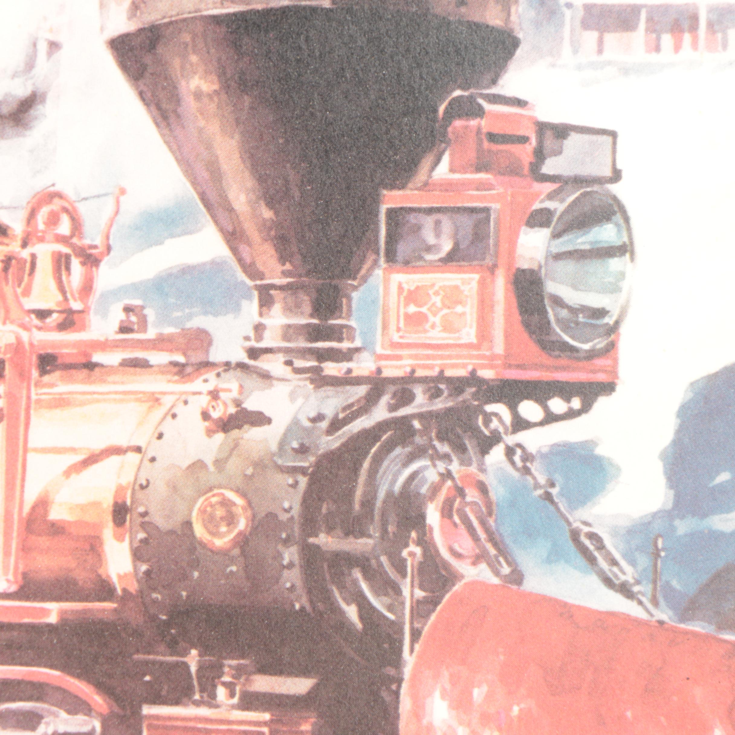 Otto Kuhler Offset Lithographs Featuring "Big Mountains Little Engines"