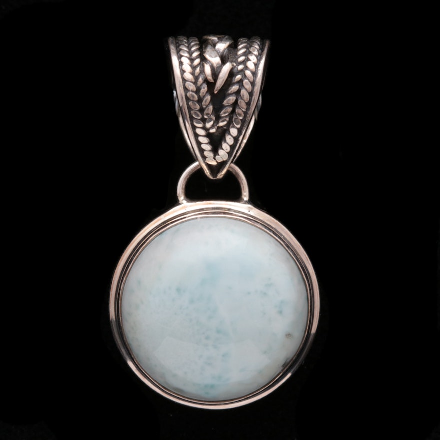 Sterling Silver and Larimar Pendant