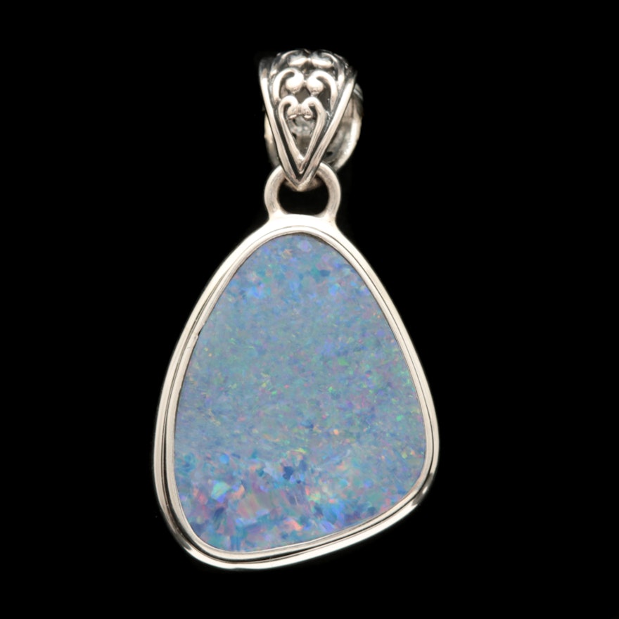 Sterling Silver and Opal Doublet Pendant