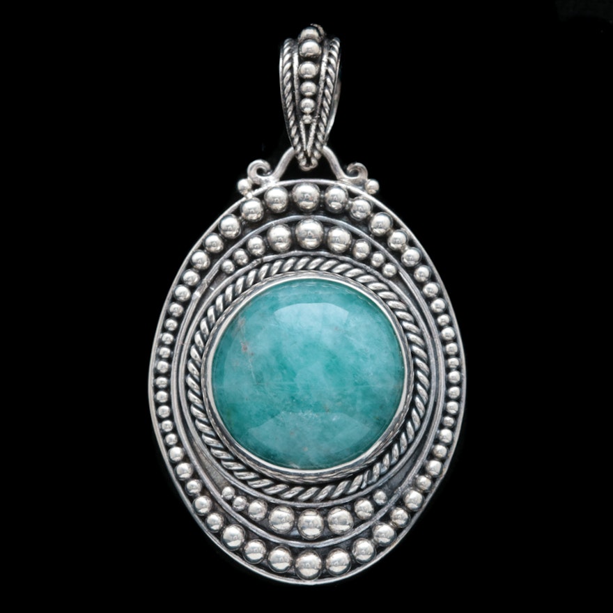 Sterling Silver and Amazonite Pendant