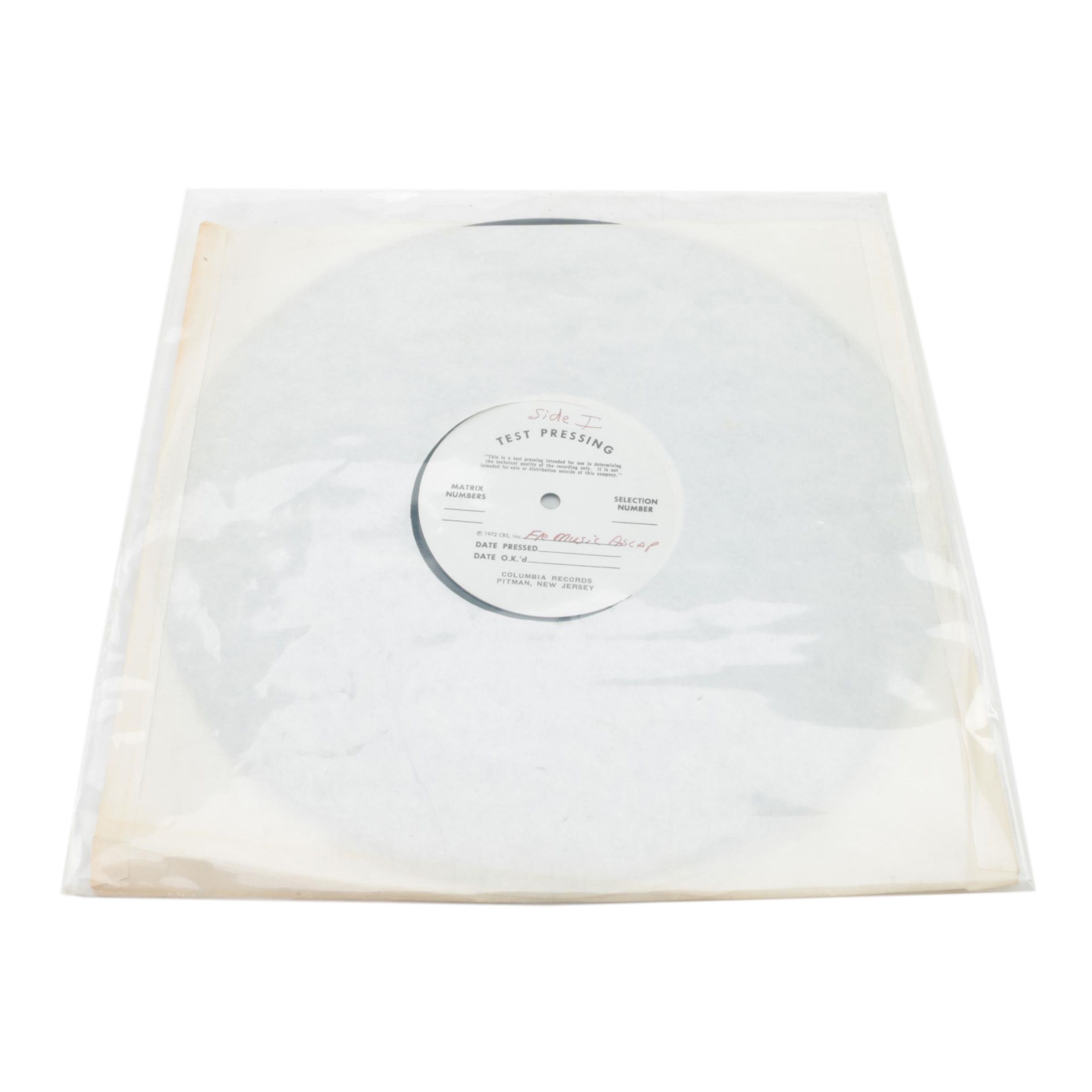 ELF "S/T" Columbia Pitman Test Pressing Record Featuring Ronnie James Dio